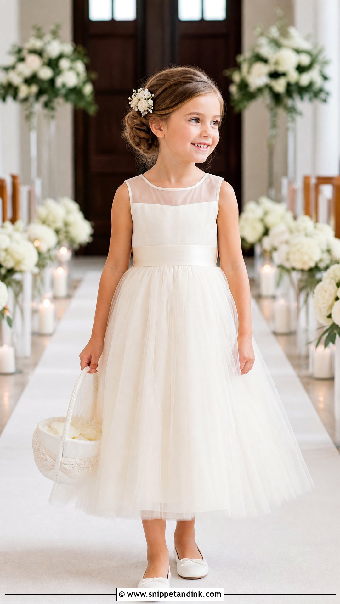 Ivory Tulle Flower Girl Dress - Snippet and Ink - 25 Flowergirls Wedding Dresses