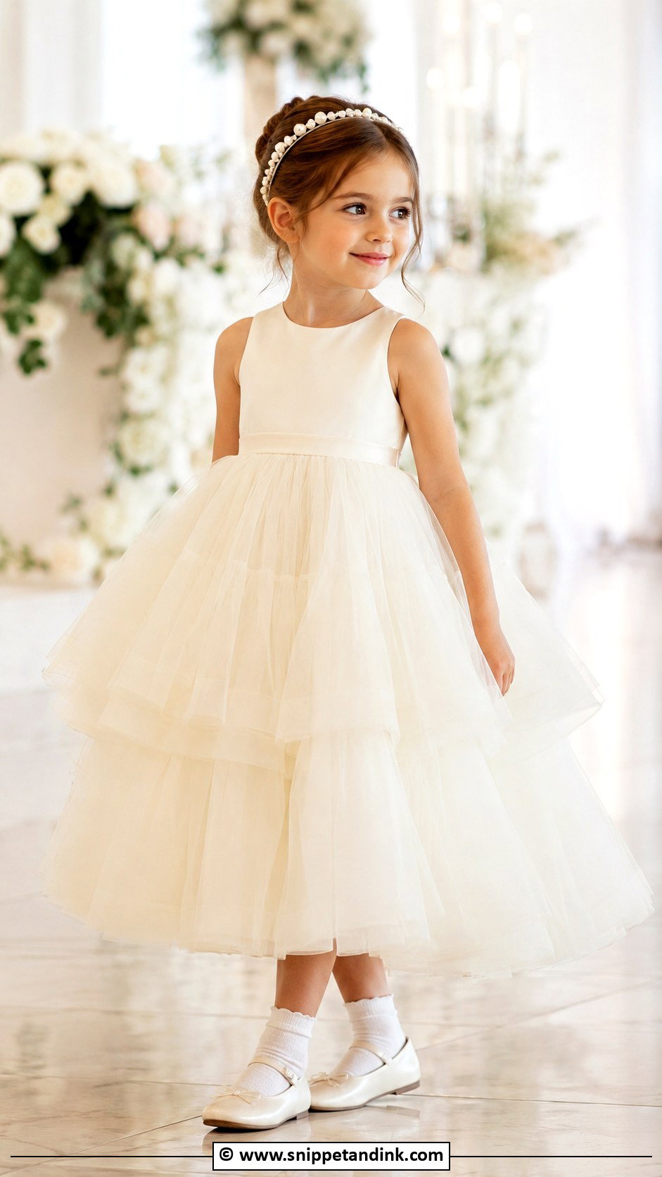 Ivory Tulle Flower Girl Dress - Snippet and Ink - 30 Kids Designer Dresses for Wedding