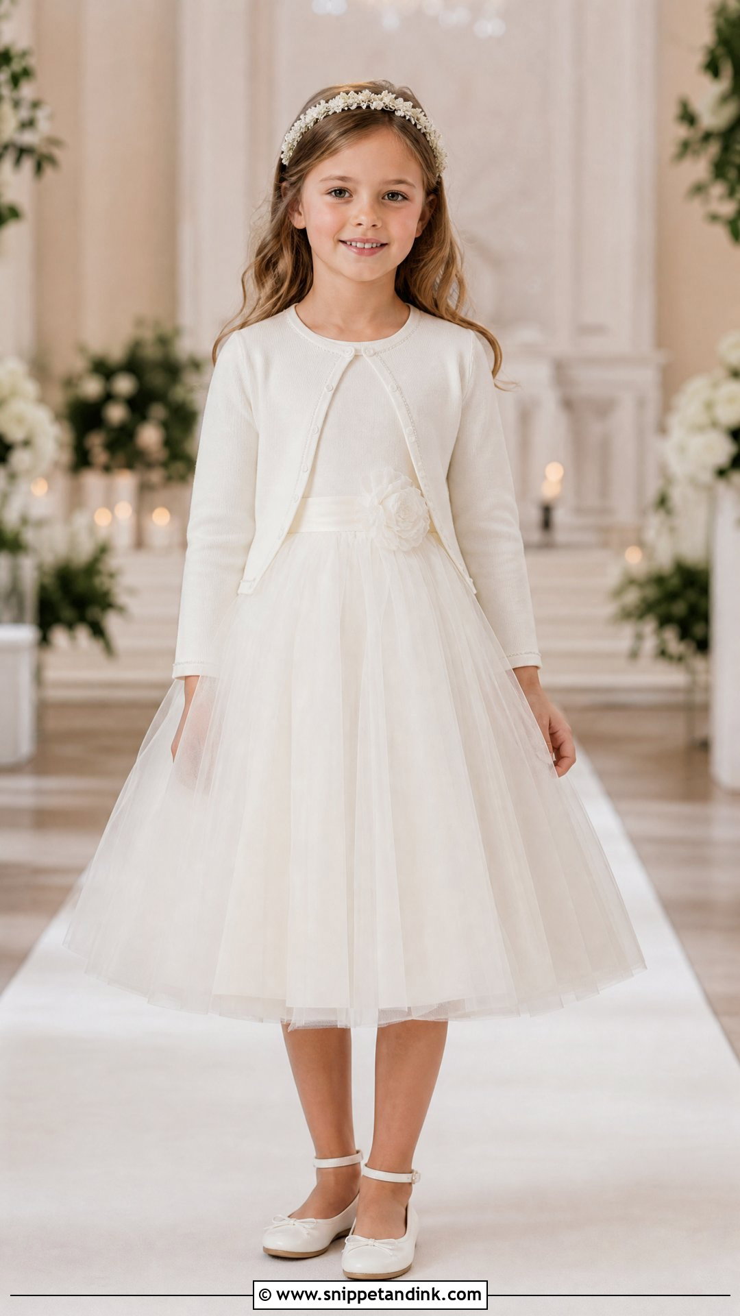 Ivory Tulle Flower Girl Wedding Dress - Snippet and Ink - 20 Girls Kids Wedding Dresses