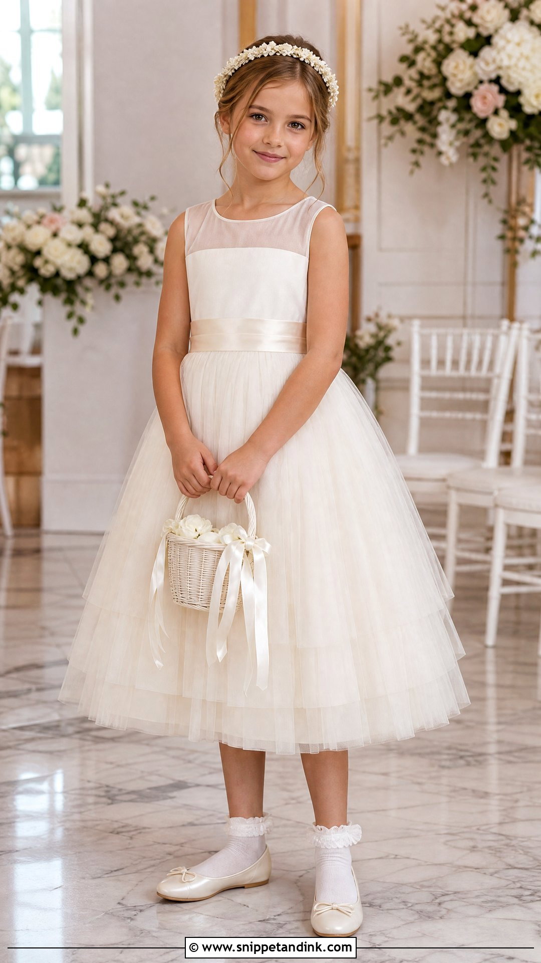 Ivory Tulle Flower Girl Wedding Dress - Snippet and Ink - 20 Wedding Dress for Kids Girl Ideas