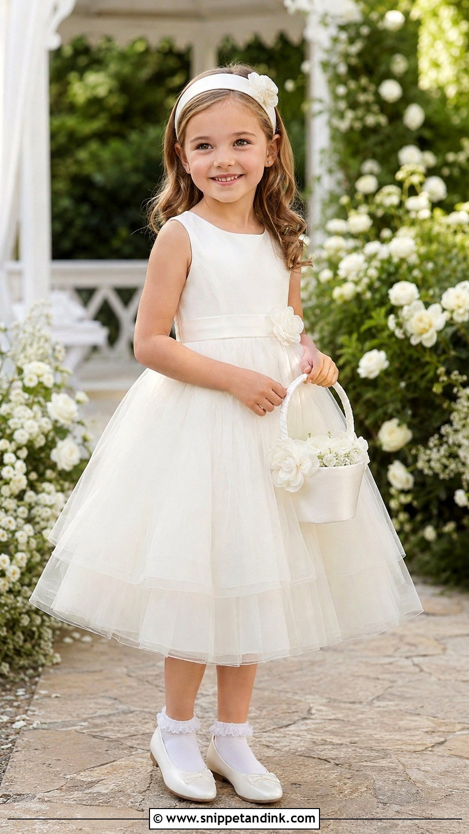 Ivory Tulle Flower Girl Wedding Dress - Snippet and Ink - 20 Drees Design for Girl Wedding Ideas