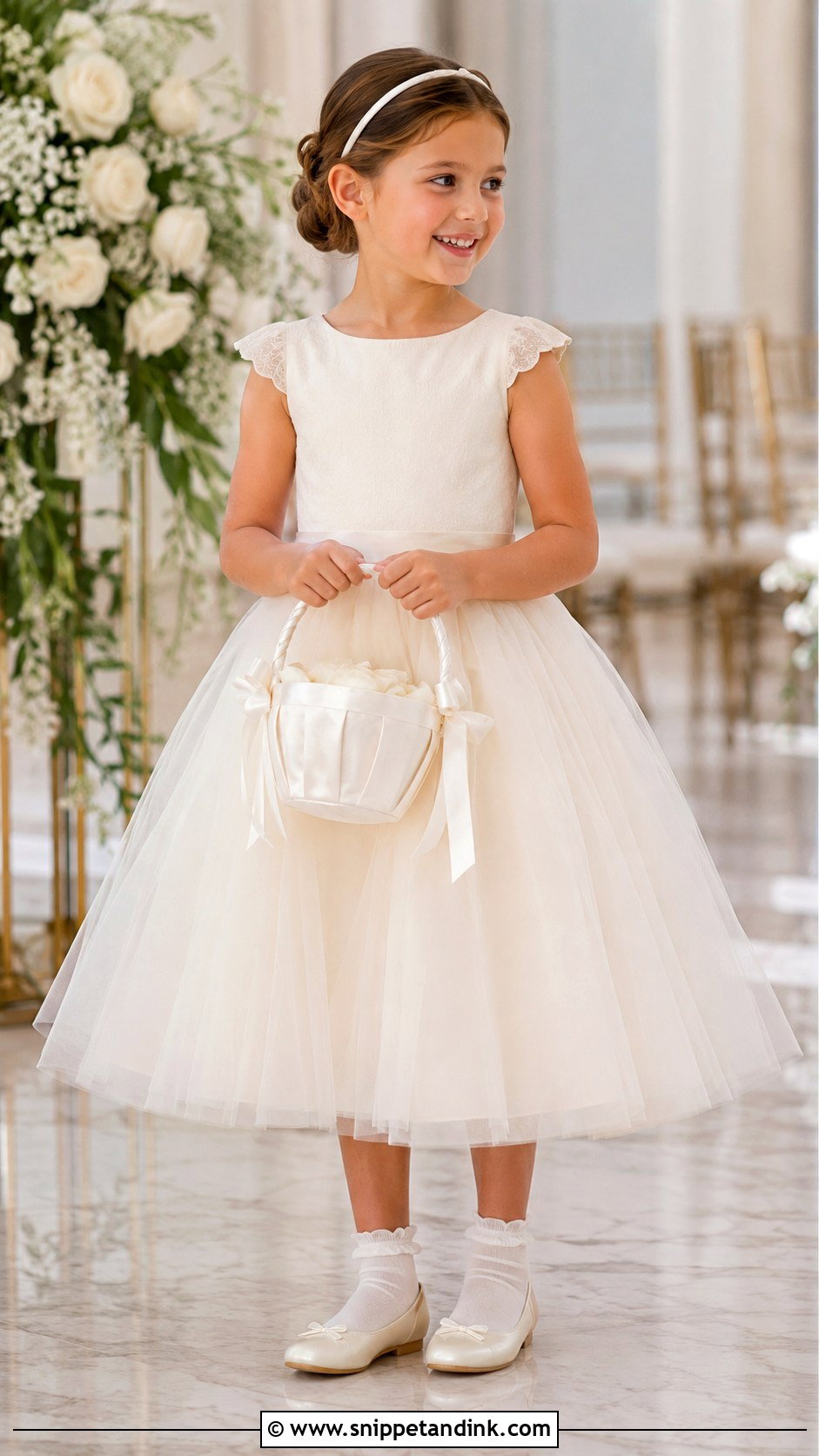 Ivory Tulle Kids Bridal Dress - Snippet and Ink - 20 Kids Bridal Dress Ideas