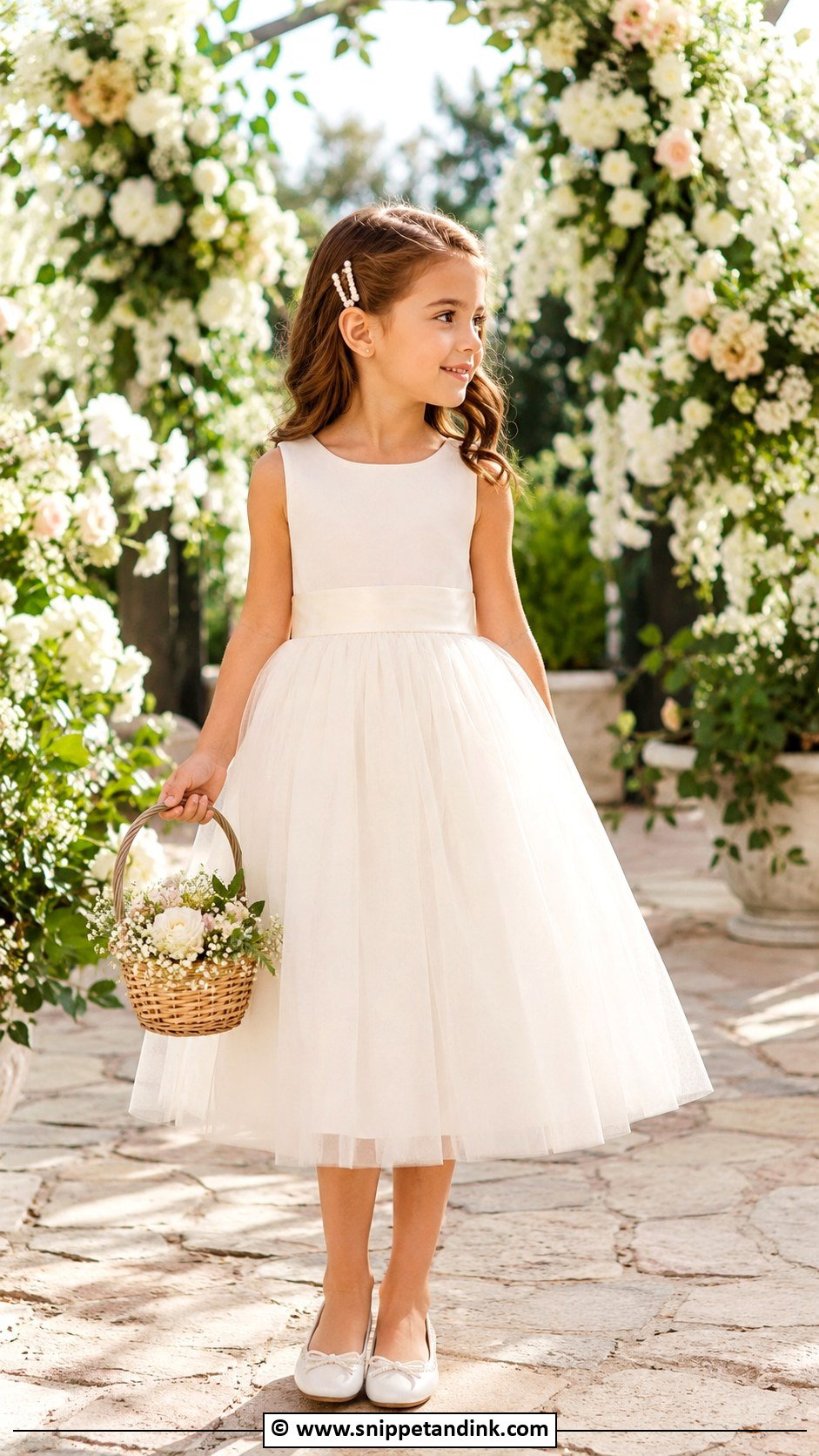 Ivory Tulle Kids Wedding Dress - Snippet and Ink - 30 Kids Wedding Dress Ideas