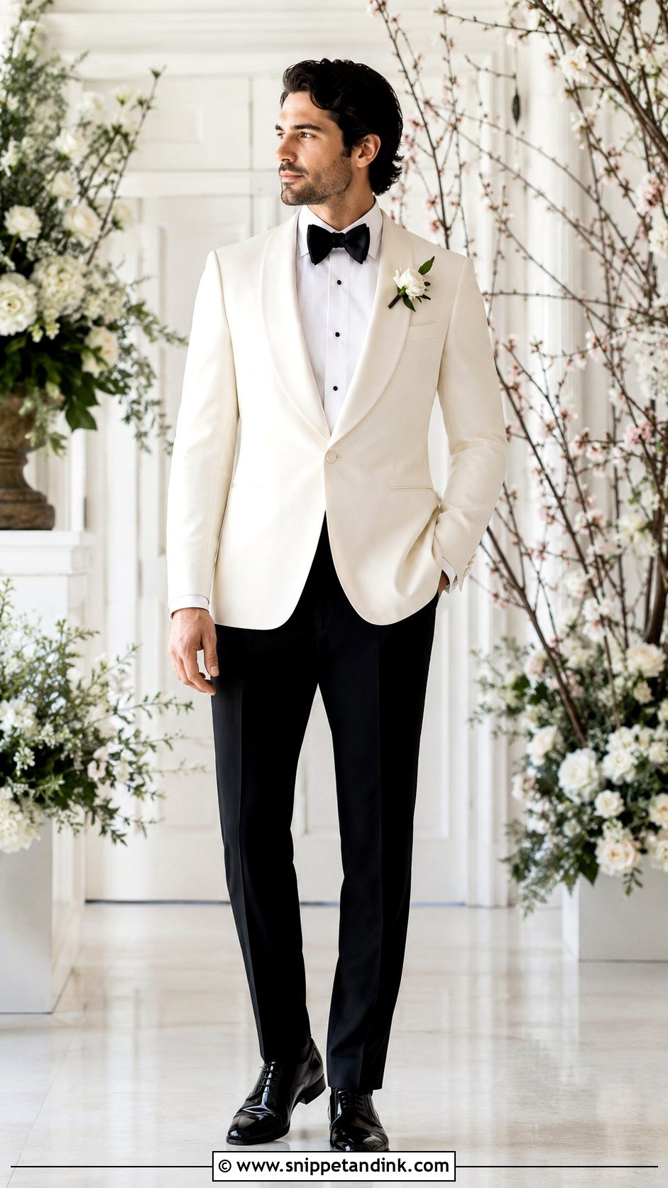 Ivory Tuxedo Wedding Look - Snippet and Ink - 30 Tuxedo Wedding Ideas