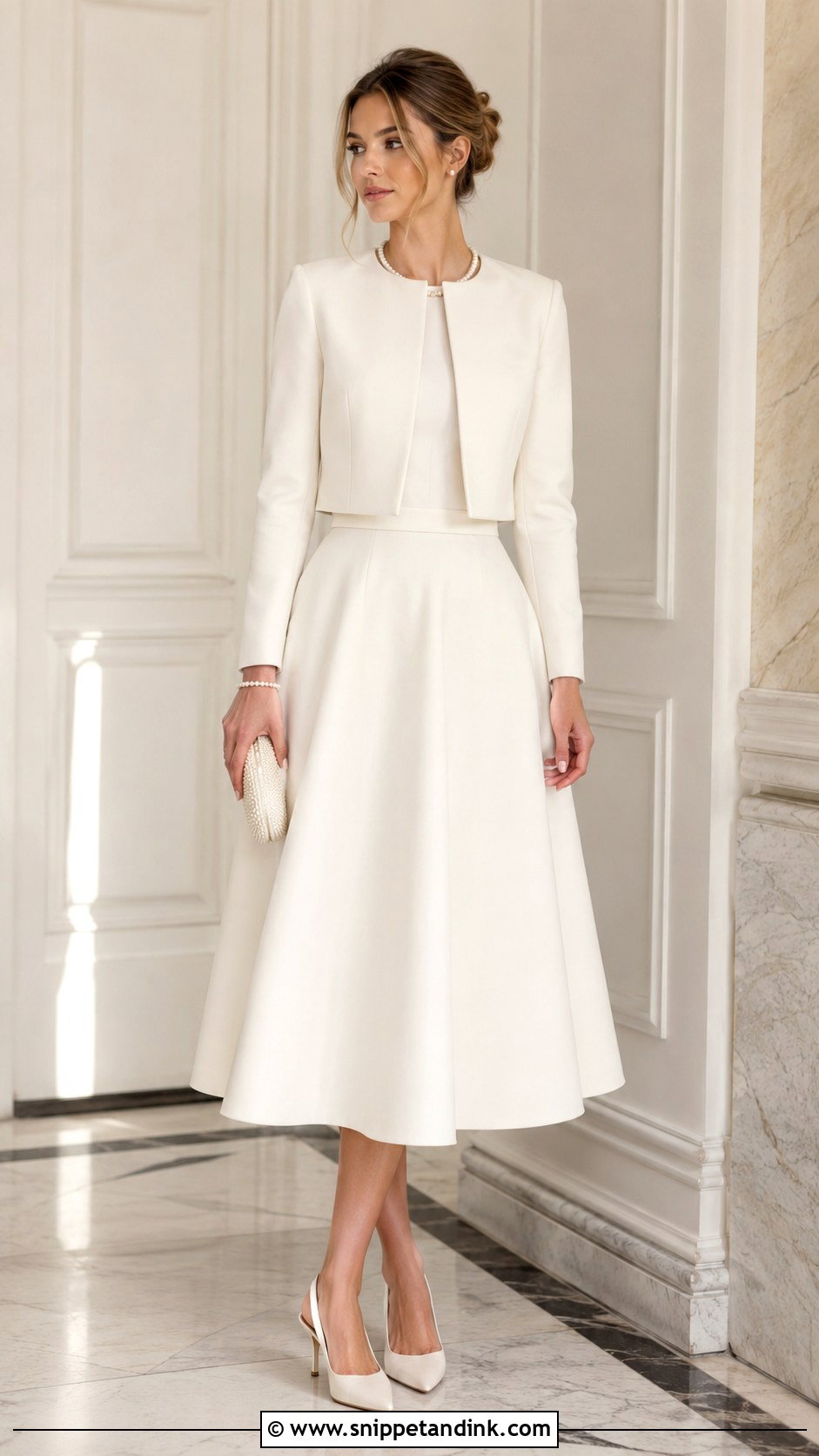 Ivory Two Piece Skirt Set Civil Marriage Outfit - Snippet and Ink - 25 Civil Marriage Outfit Ideas