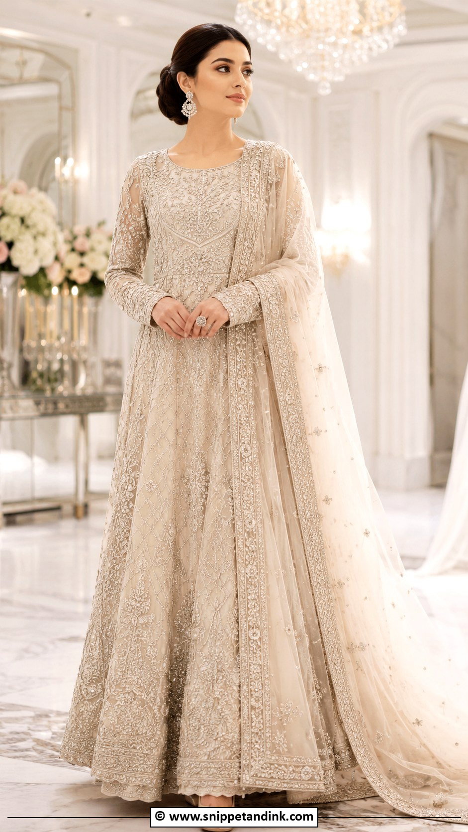 Ivory Valima Bridal Maxi - Snippet and Ink - 30 Valima Bridal Dress Pakistan Ideas