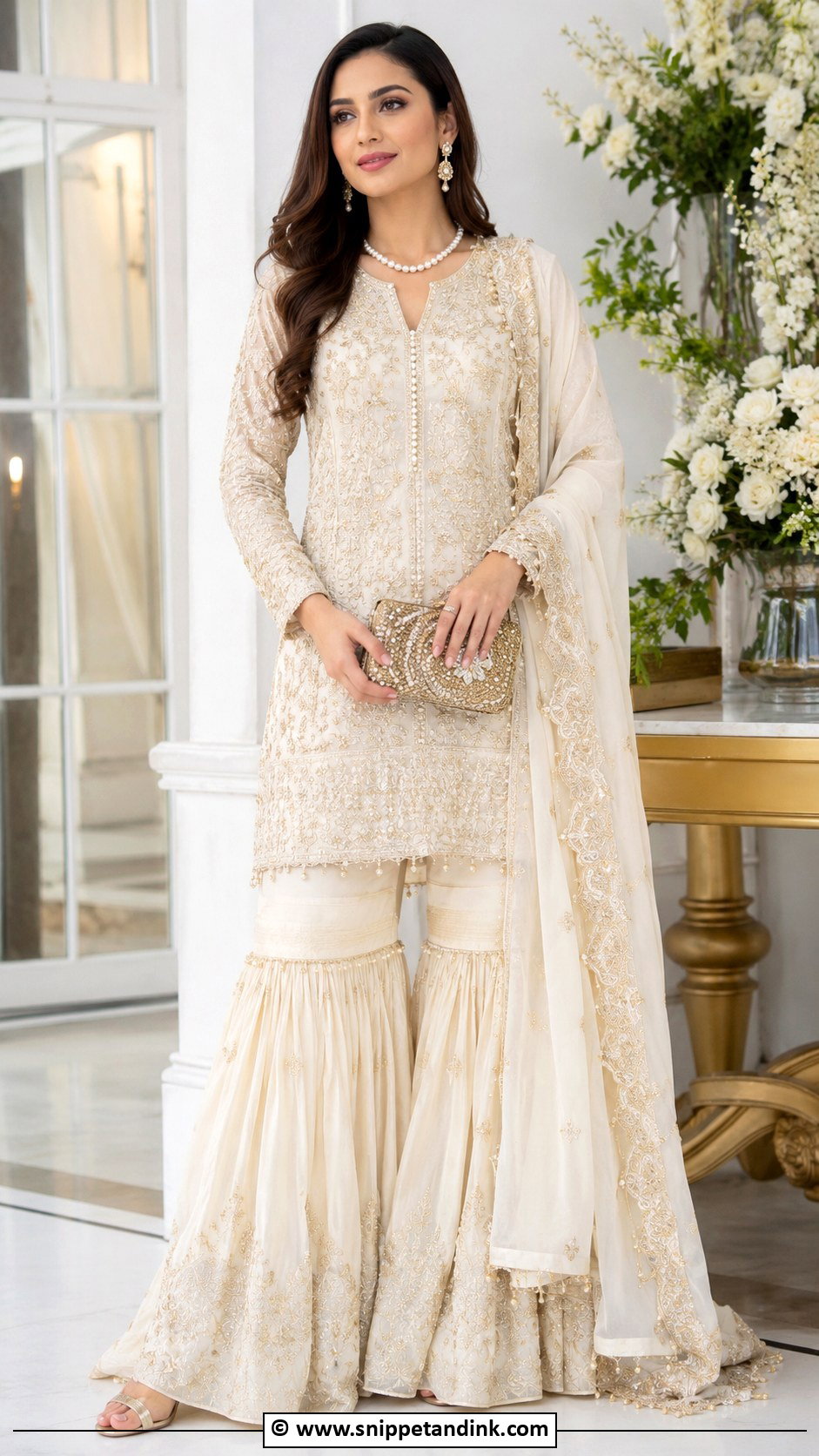 Ivory Valima Sharara - Snippet and Ink - 25 Valima Dress Ideas
