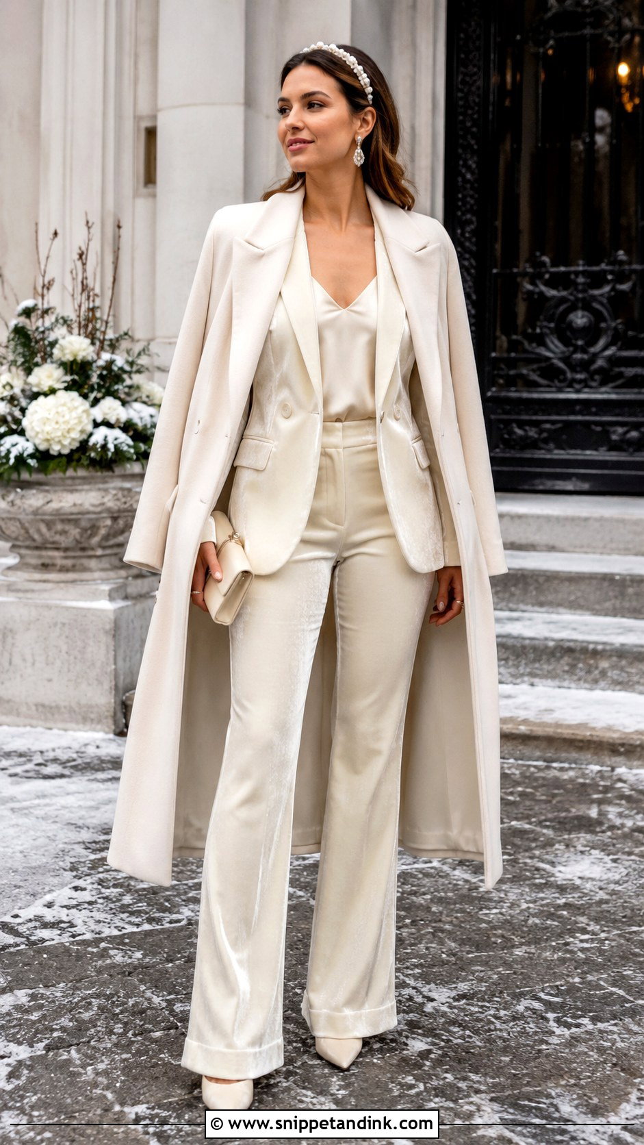Ivory Velvet Civil Wedding Suit - Snippet and Ink - 20 Civil Wedding Suit Brides Ideas