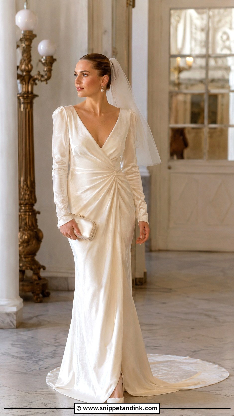 Ivory Velvet January Wedding Dress - Snippet and Ink - 20 January Wedding Dress Ideas
