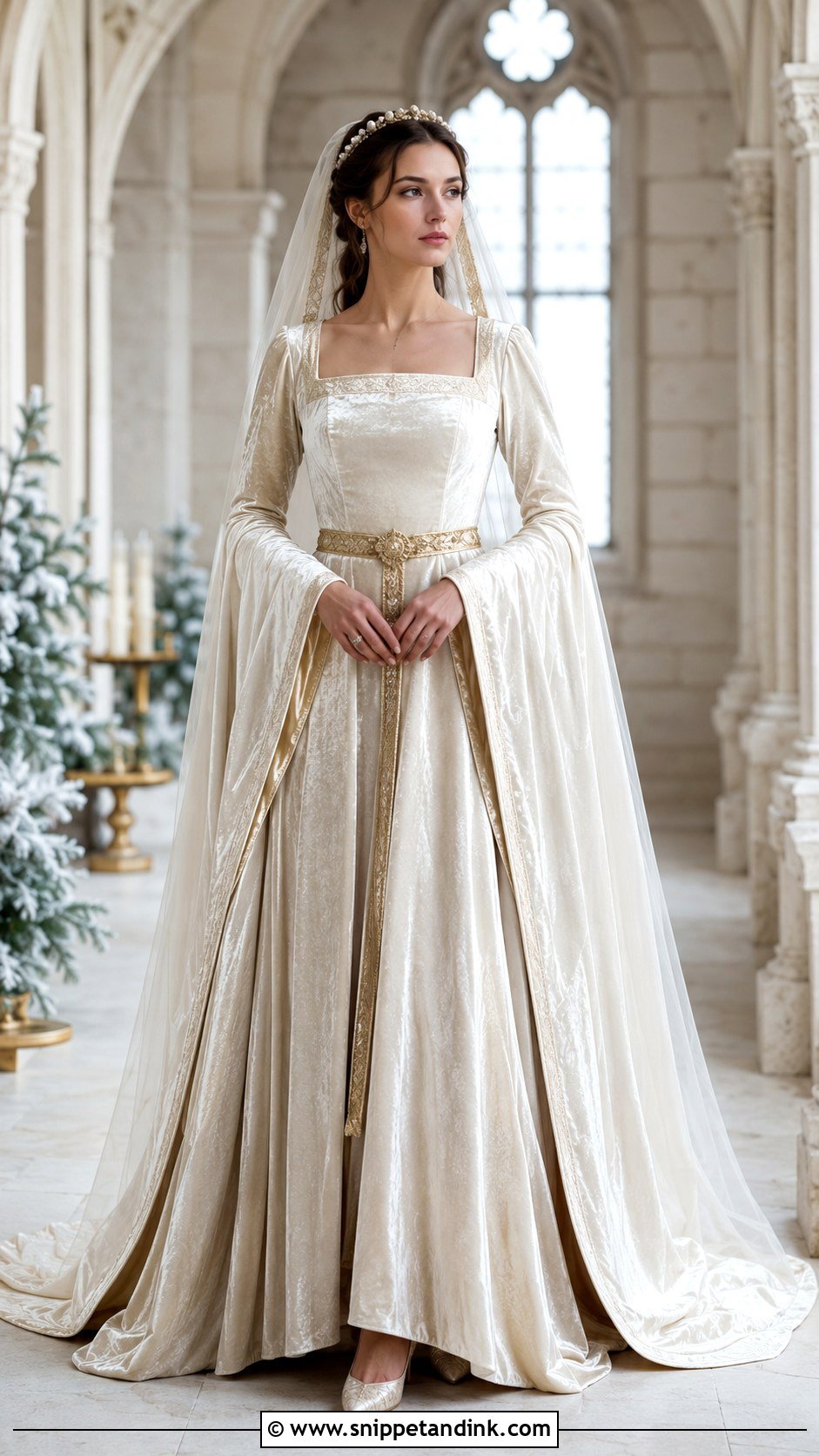 Ivory Velvet Medieval Queen Wedding Dress - Snippet and Ink - 20 Medieval Queen Wedding Dress Ideas