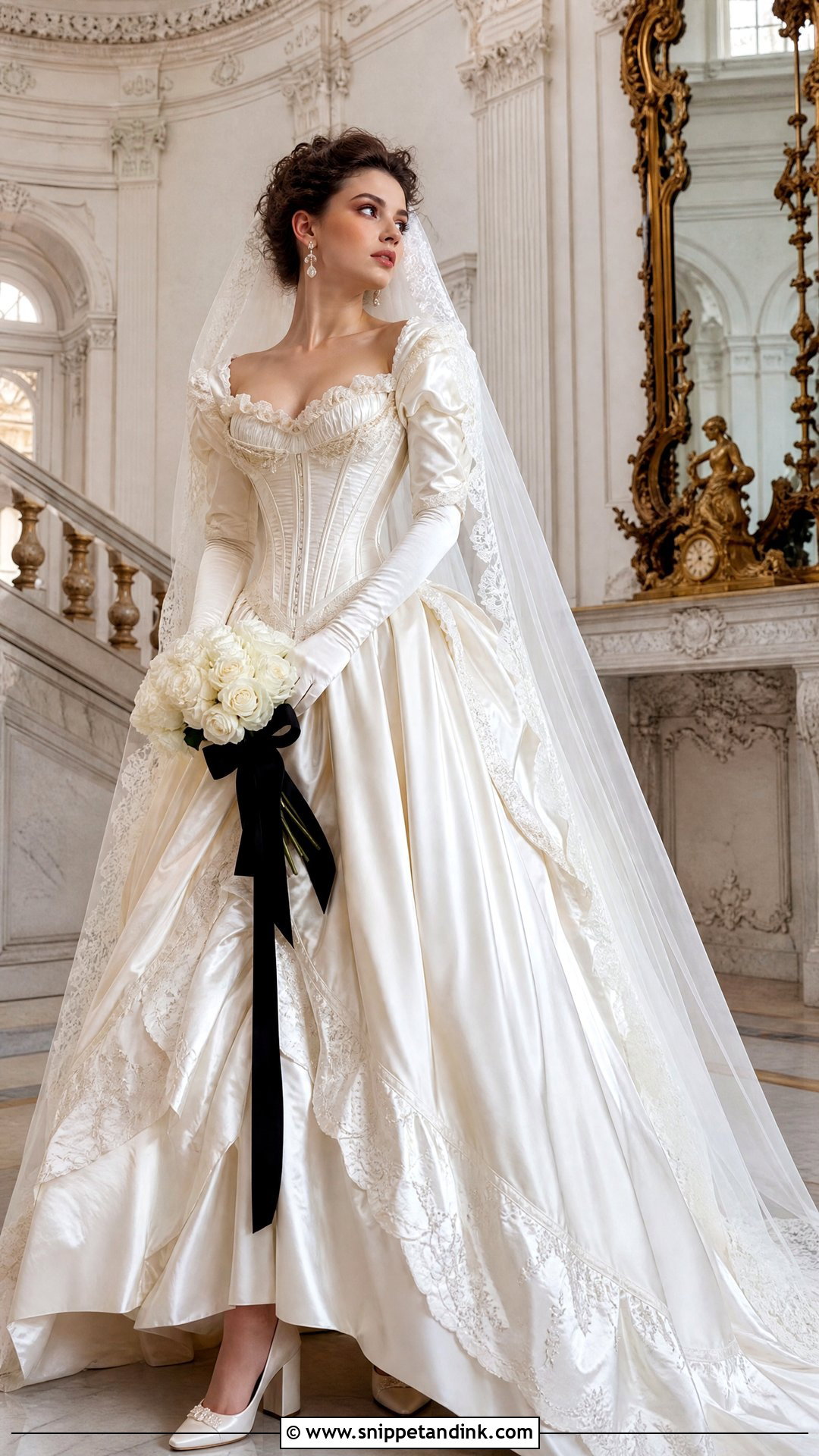 Ivory Victorian Ball Gown Wedding Dress - Snippet and Ink - 20 Phantom of the Opera Wedding Dress Ideas