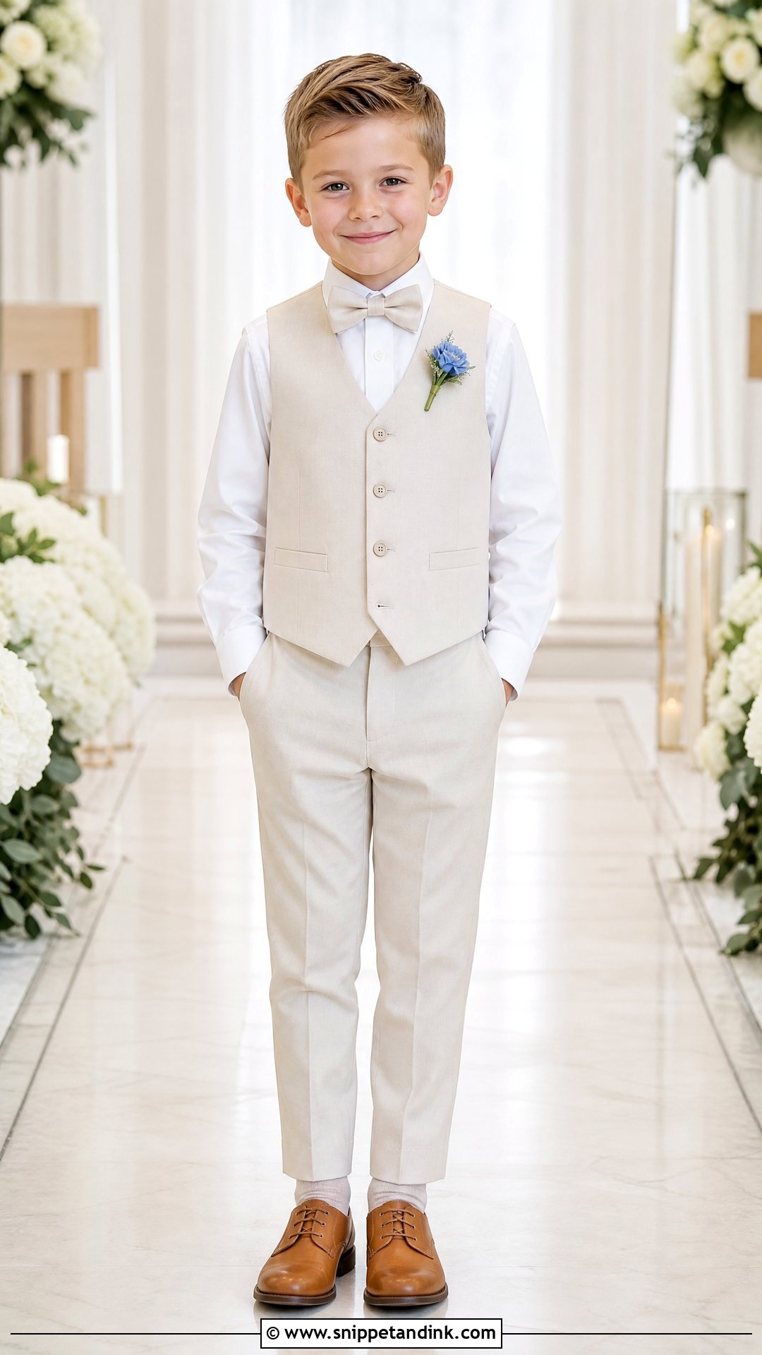 Ivory Waistcoat Page Boy Outfit - Snippet and Ink - 20 Page Boys Wedding Outfits