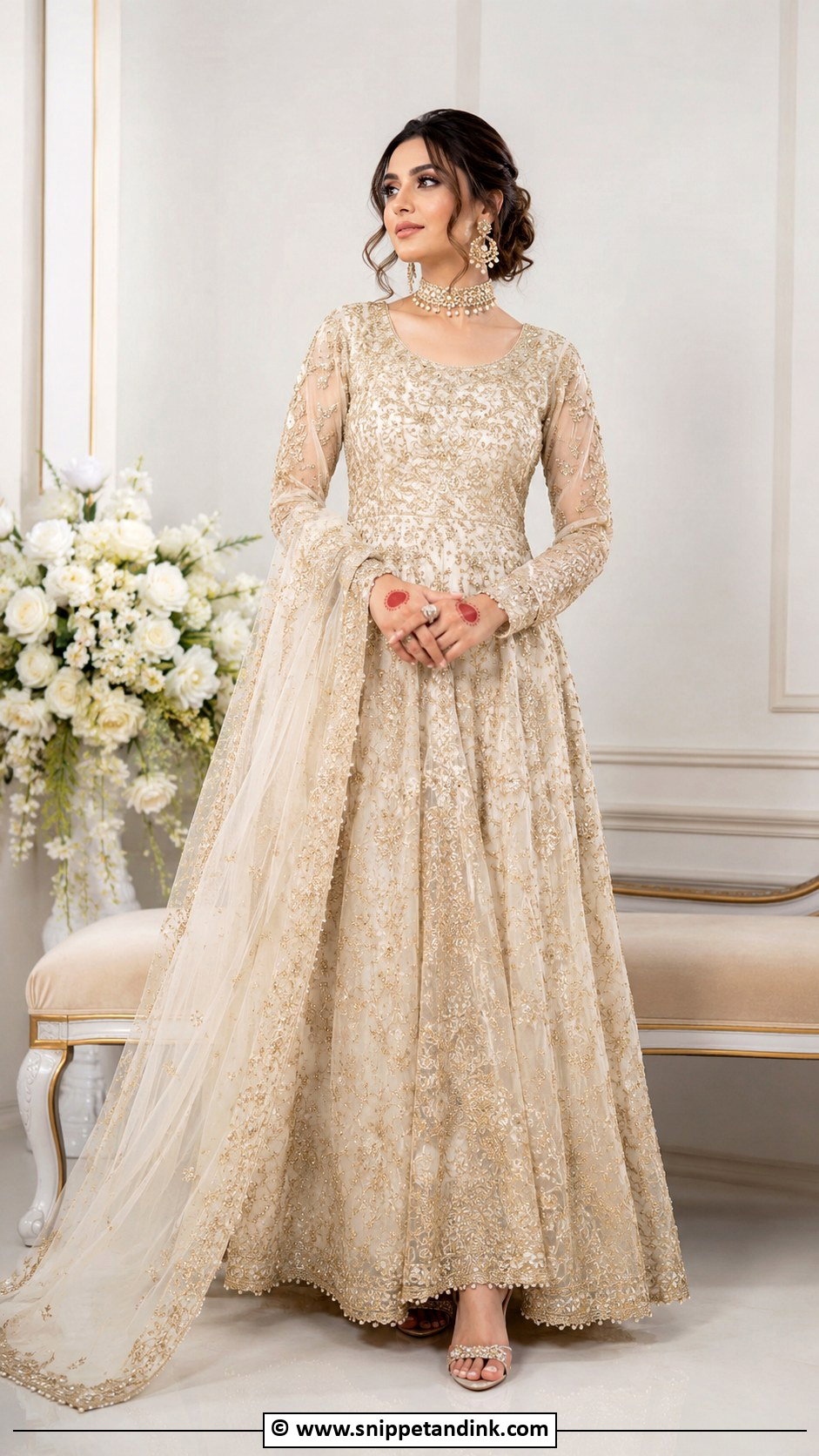 Ivory Walima Pishwas For Bride - Snippet and Ink - 30 Walima Outfits for Bride