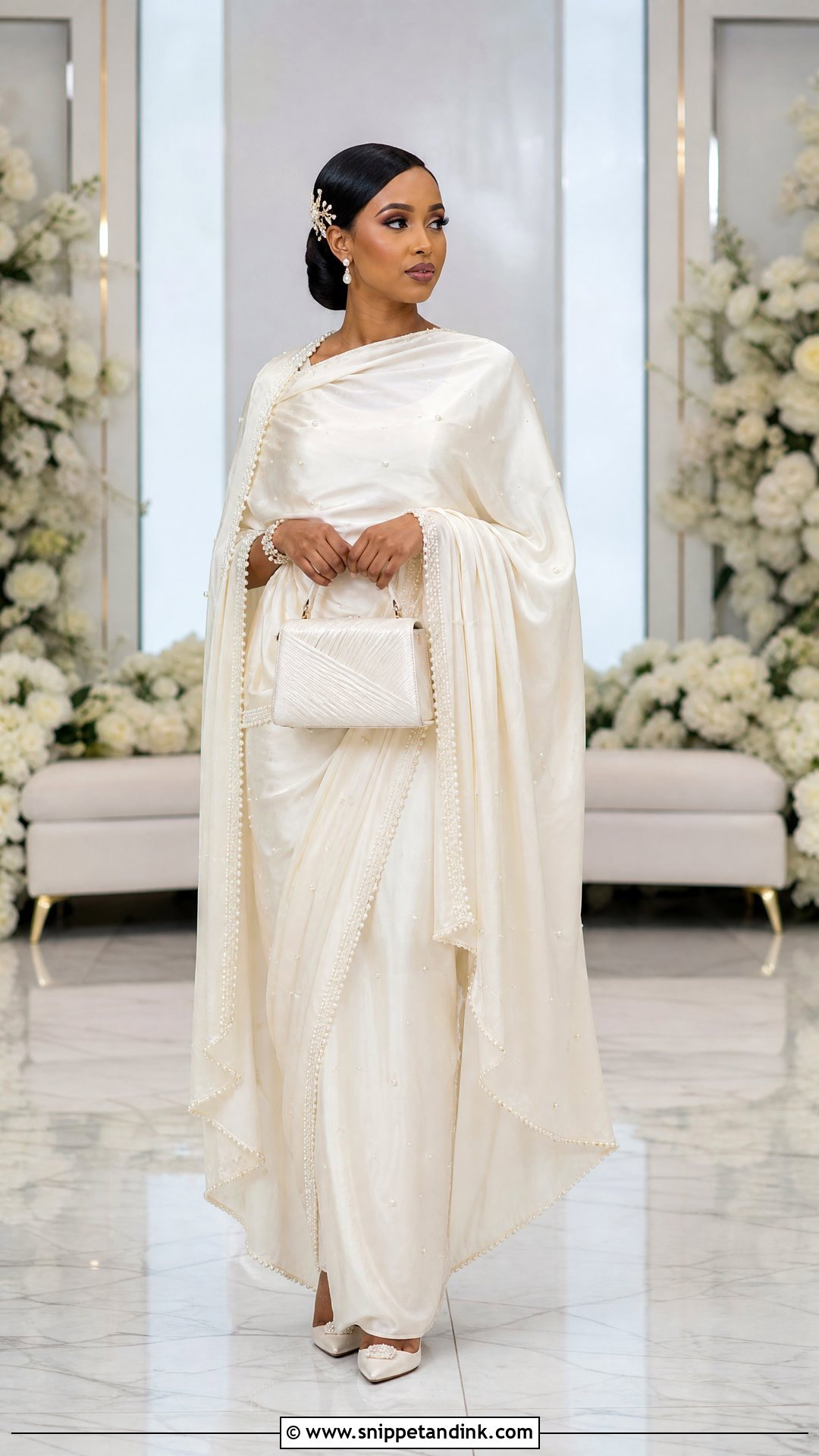 Ivory Wedding Dirac With Pearl Details - Snippet and Ink - 20 Wedding Dirac Ideas
