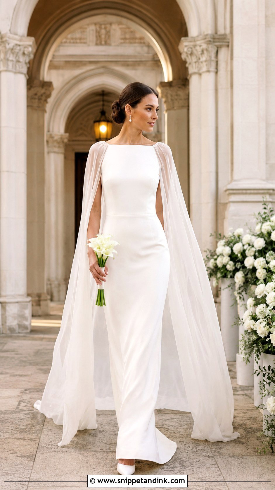 Ivory Wedding Dress With Bridal Cape - Snippet and Ink - 20 Ivory Wedding Dresses