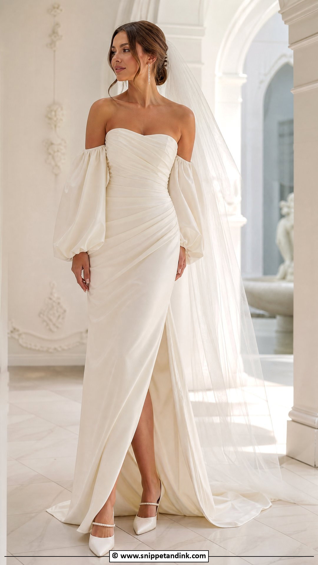 Ivory Wedding Dress With Detachable Sleeves - Snippet and Ink - 35 Ivory Wedding Dress Ideas