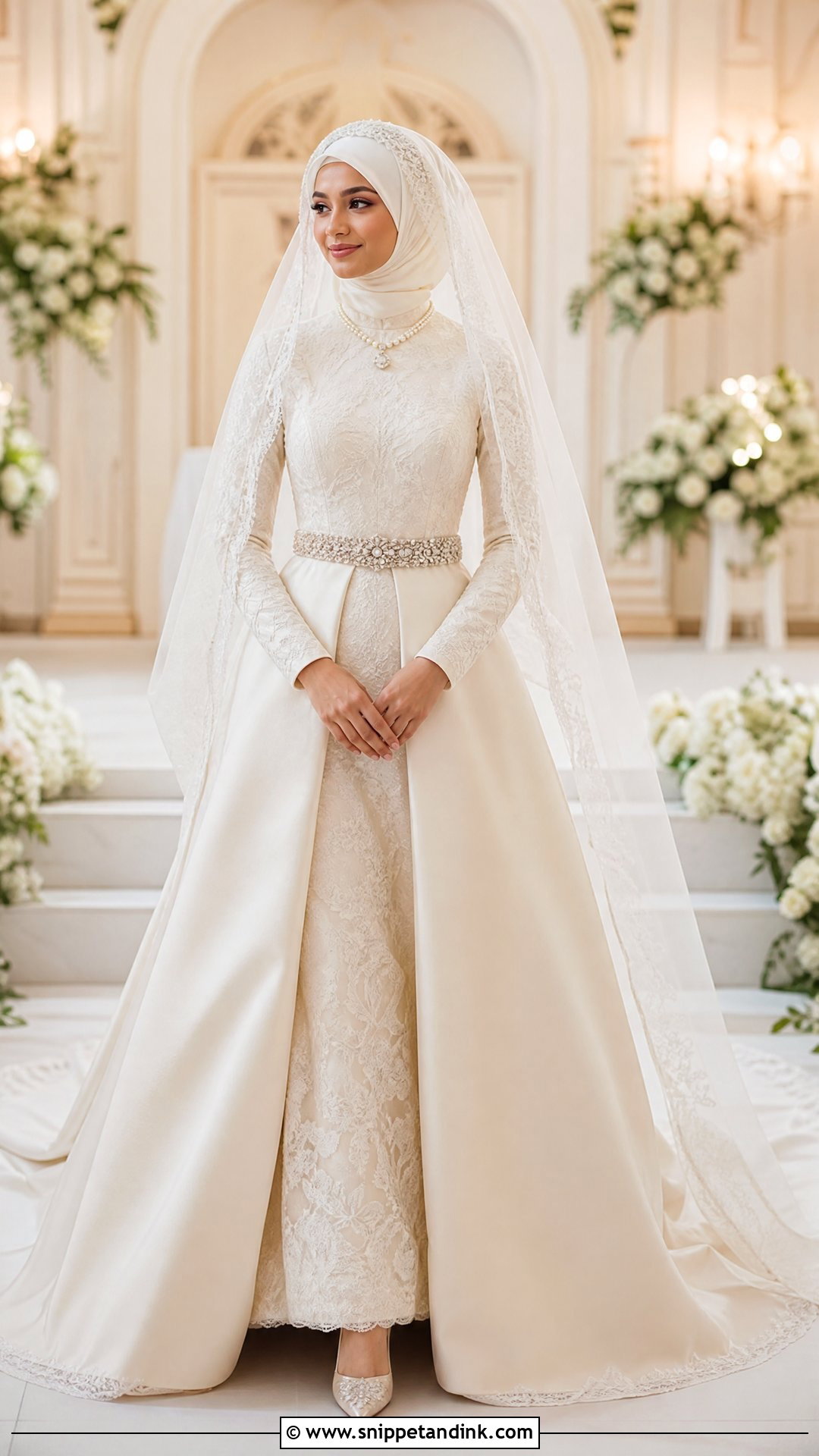 Ivory Wedding Gown Hijab - Snippet and Ink - 25 Wedding Gown Hijab Ideas