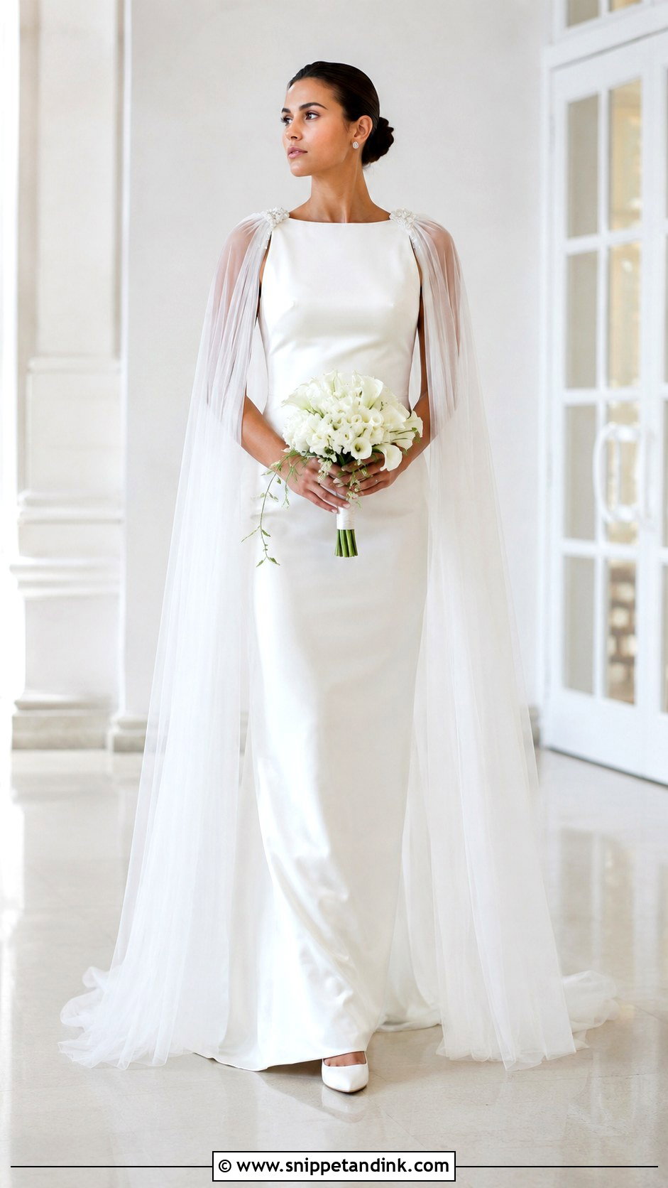Ivory Wedding Gown With Cape - Snippet and Ink - 20 Ivory Wedding Gown Ideas