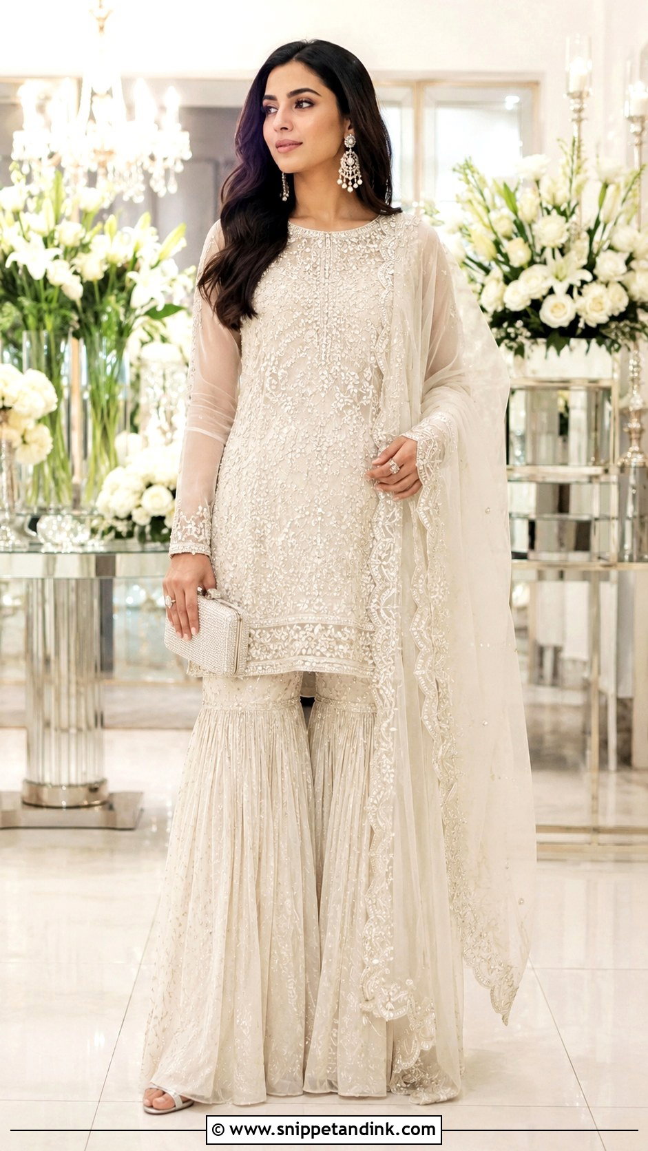 Ivory Wedding Sharara Outfit - Snippet and Ink - 25 Wedding Sharara Ideas
