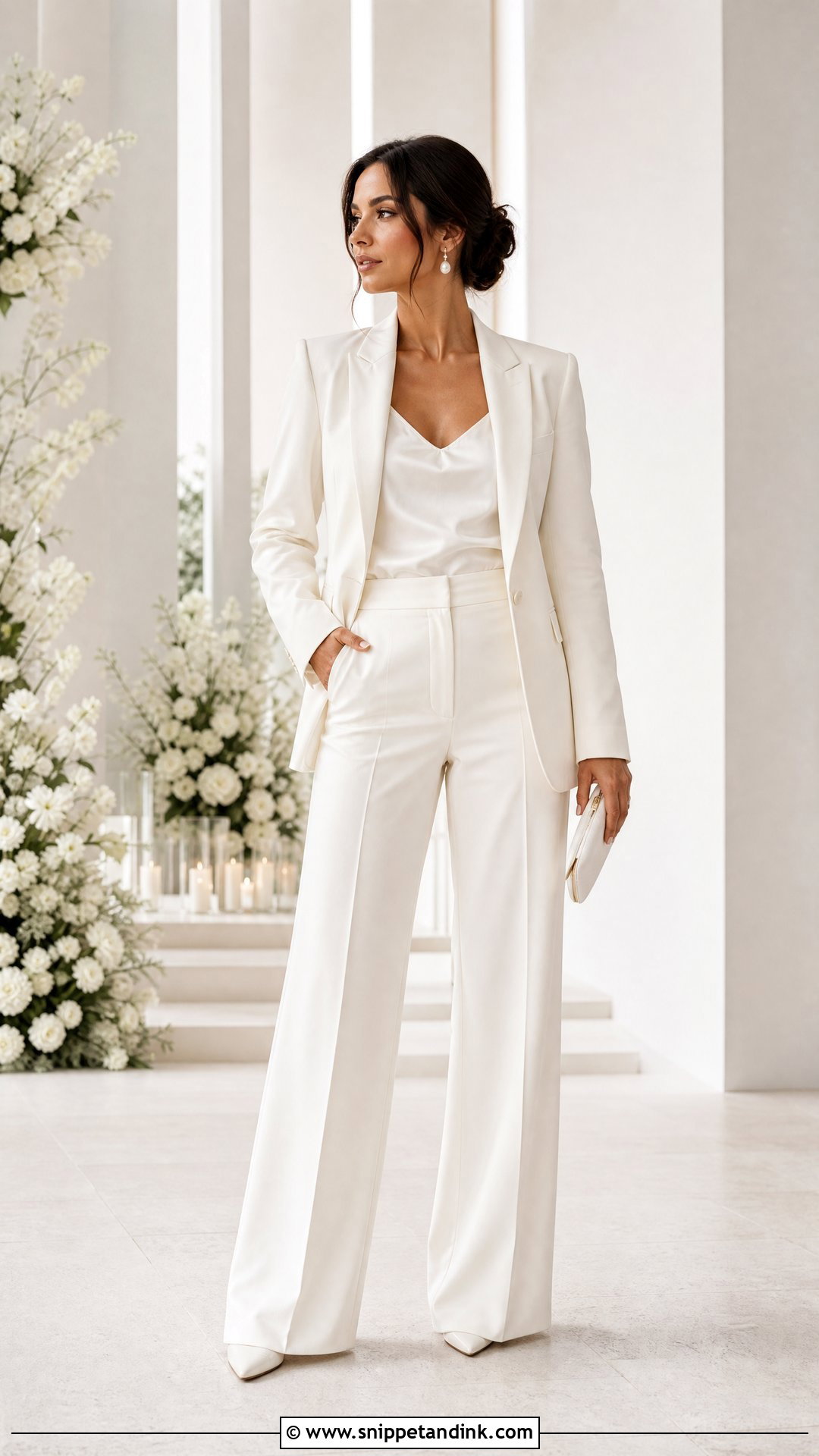 Ivory Wide Leg Wedding Suit - Snippet and Ink - 25 Wedding Suit Styles