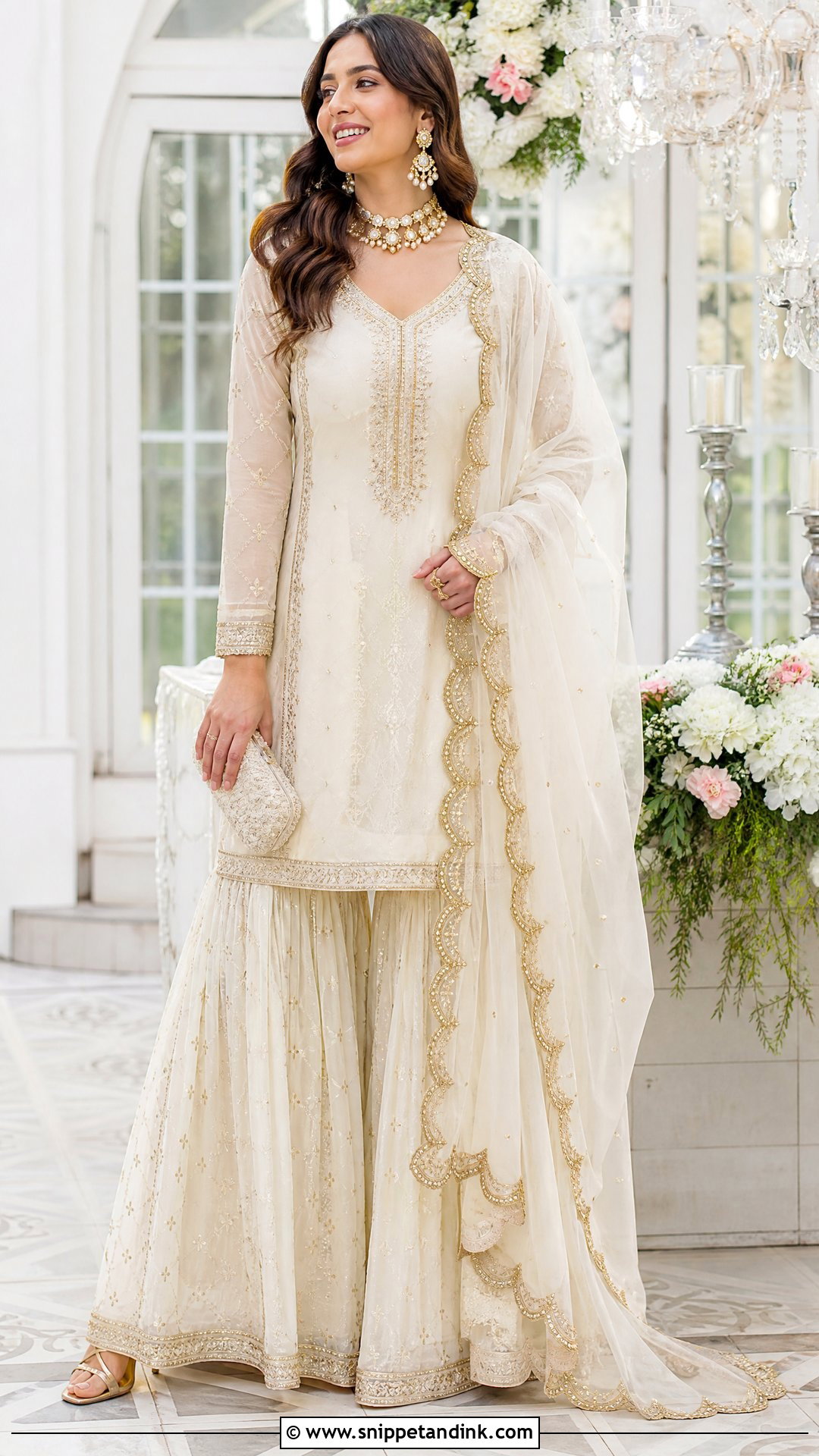 Ivory Zari Sharara Suit - Snippet and Ink - 25 Heavy Sharara Suits for Wedding