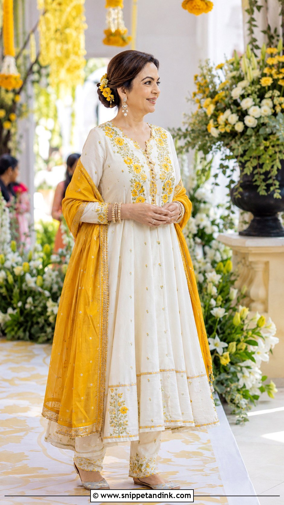 Ivory and Yellow Suit Haldi Outfit for Mom - Snippet and Ink - 20 Haldi Outfit for Mom Ideas