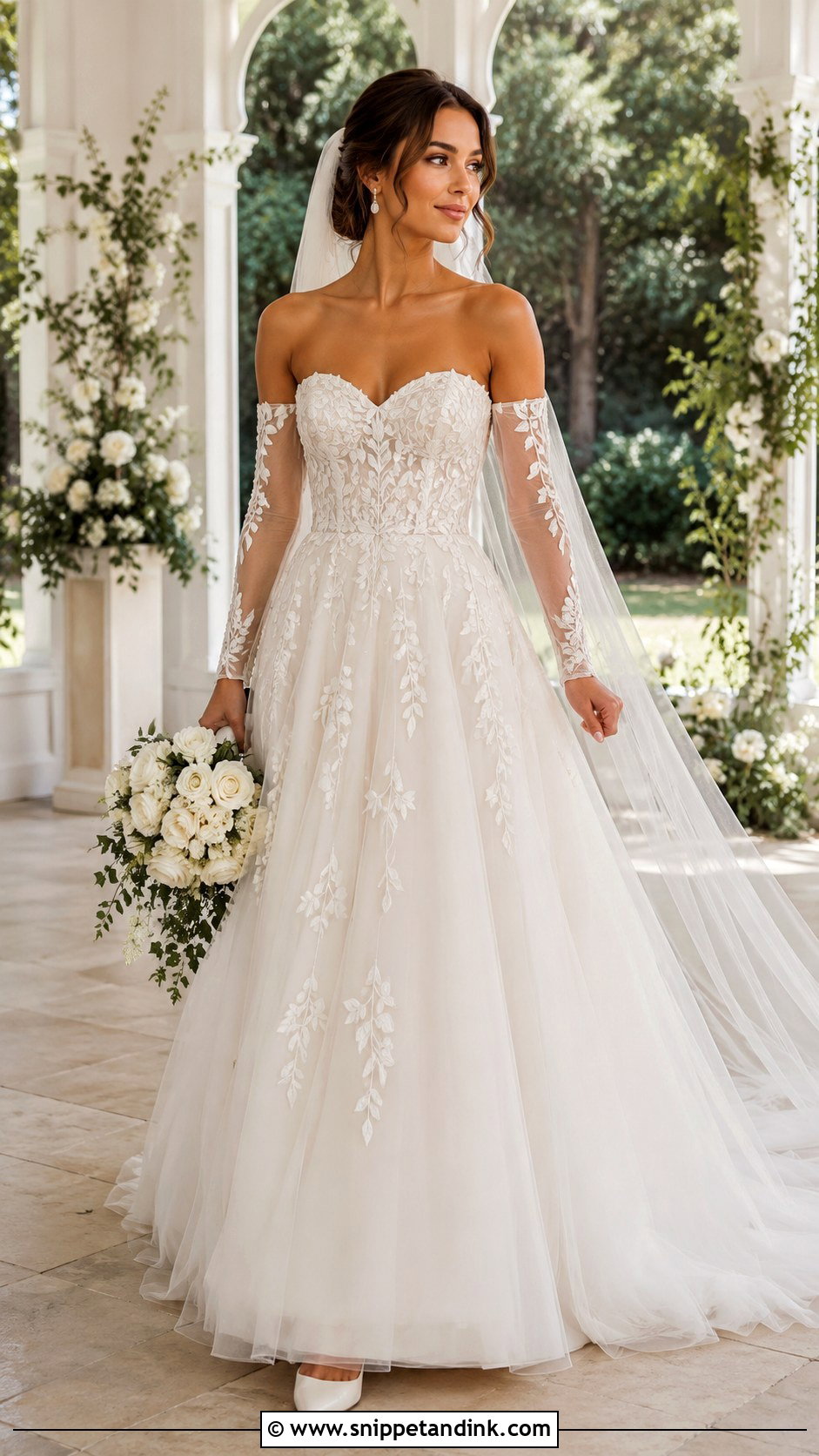Ivy Wedding Dress With Detachable Sleeves - Snippet and Ink - 20 Ivy Wedding Dress Ideas