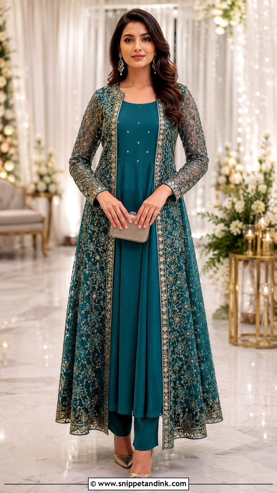 Jacket Anarkali Suit With Straight Pants - Snippet and Ink - 20 Anarkali Suit for Wedding Ideas
