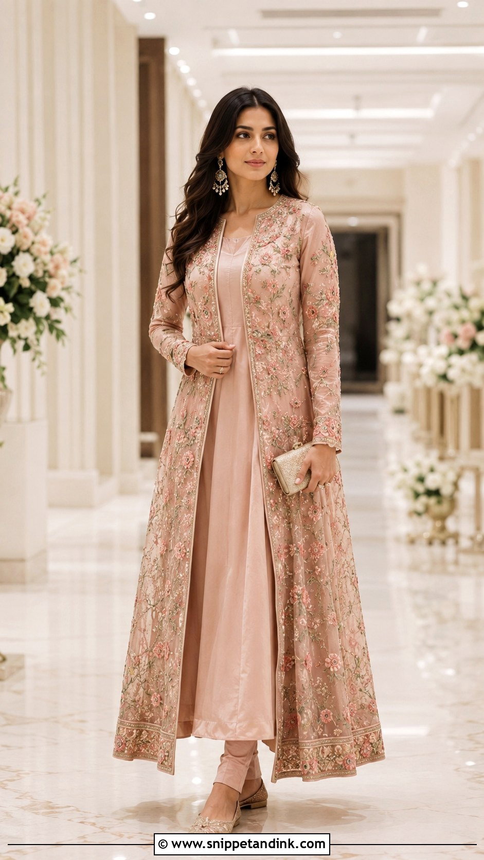 Jacket Anarkali With Full Sleeves - Snippet and Ink - 20 Indian Wedding Dresses with Sleeves
