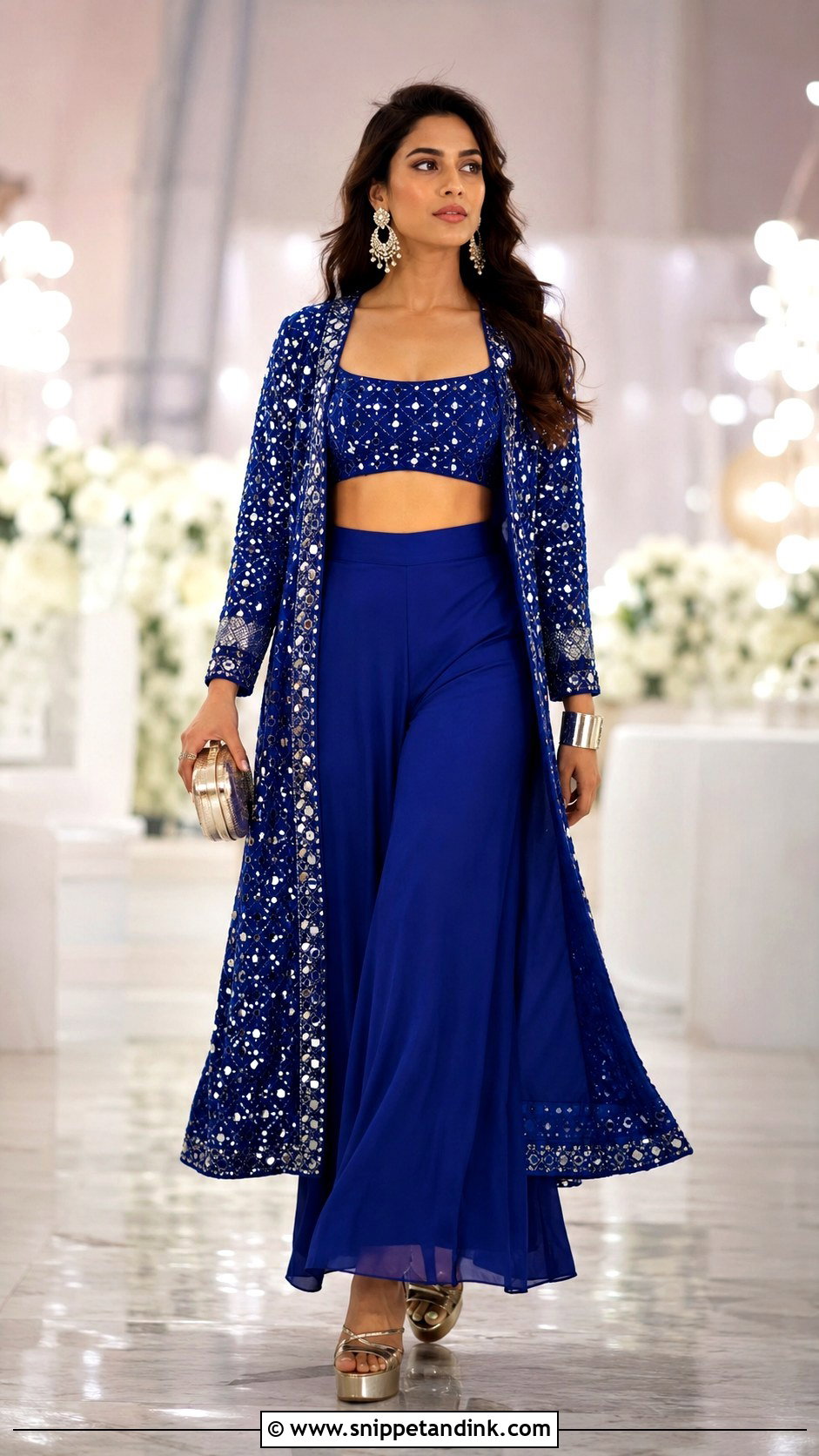 Jacket And Palazzo Sangeet Outfit - Snippet and Ink - 20 Indian Prewedding Outfit Ideas