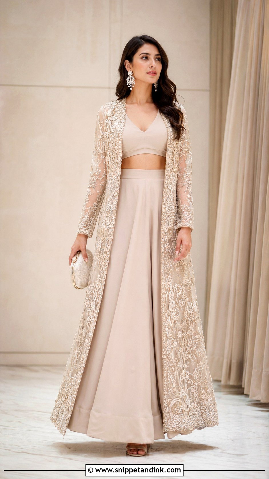 Jacket Crop Top And Skirt For Wedding - Snippet and Ink - 25 Skirt and Crop Top Indian Weddings Ideas