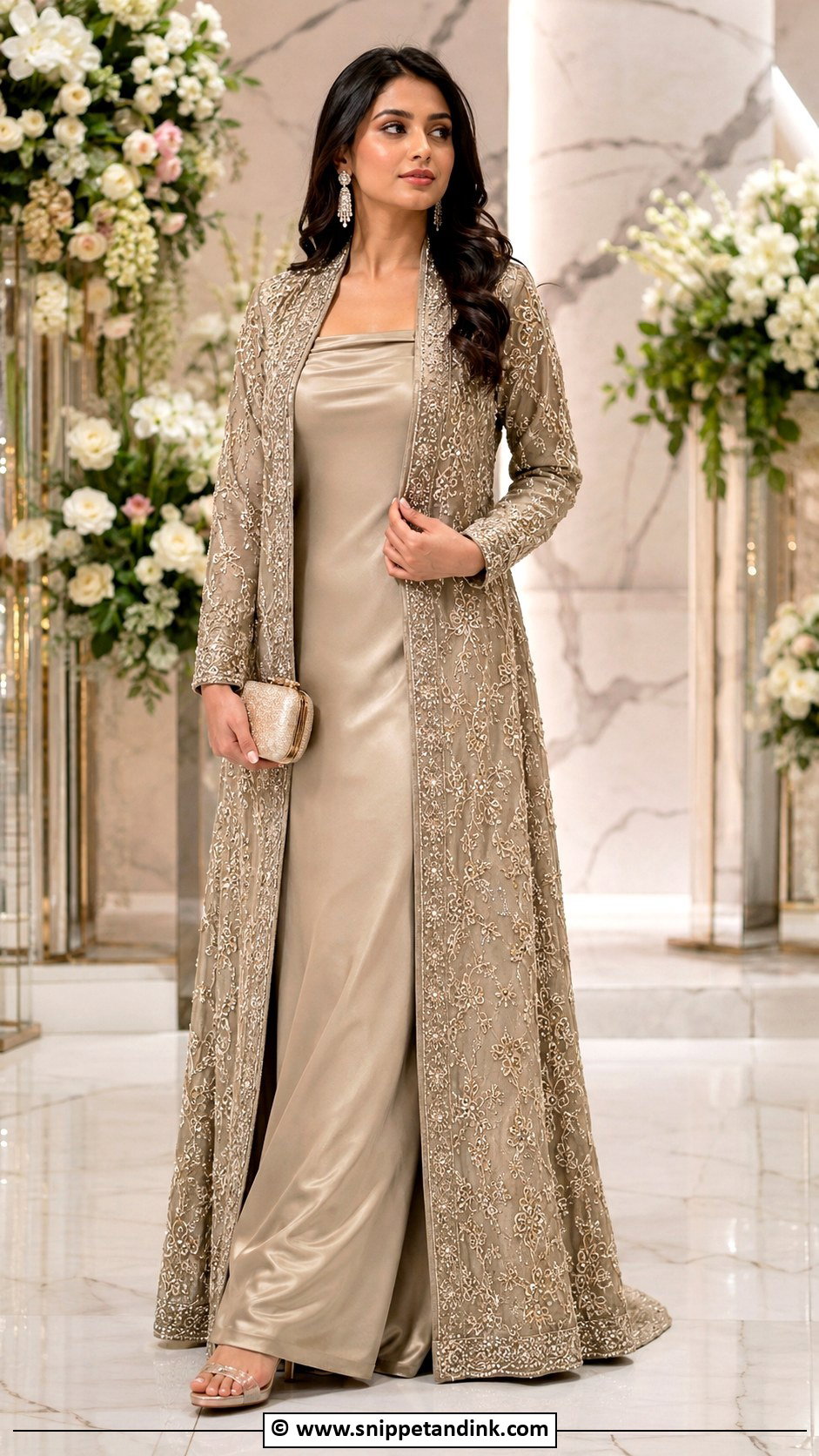 Jacket Gown Outfit - Snippet and Ink - 30 Indowestern Wedding Outfits Women