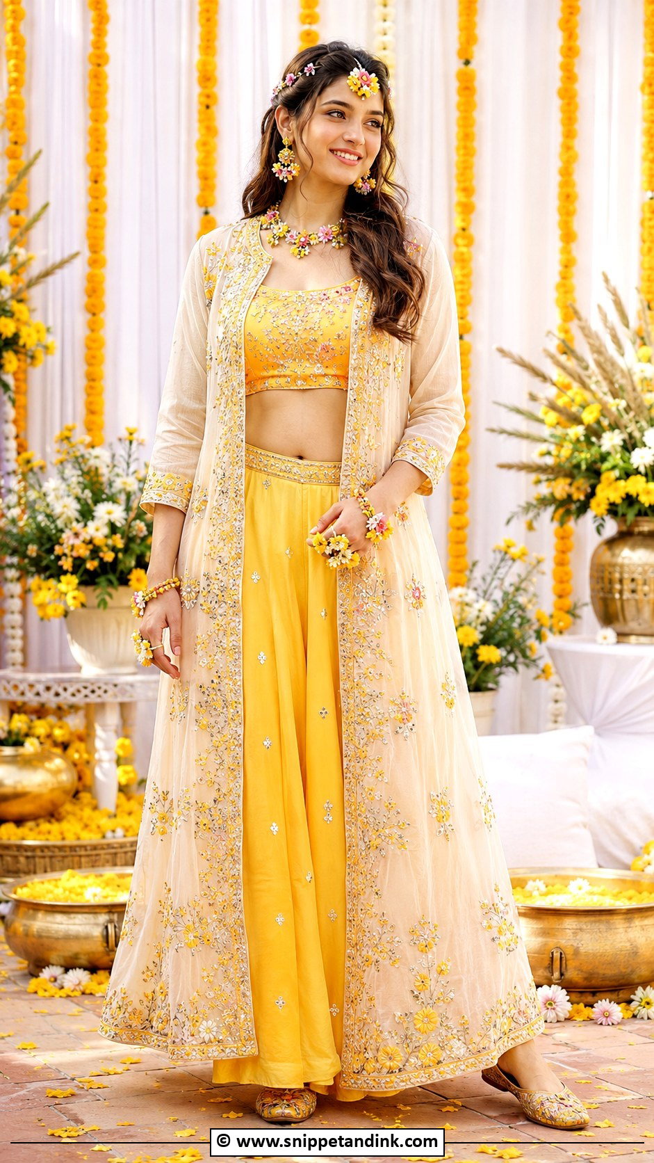 Jacket Haldi Outfit For Bride - Snippet and Ink - 30 Best Haldi Outfits for Brides