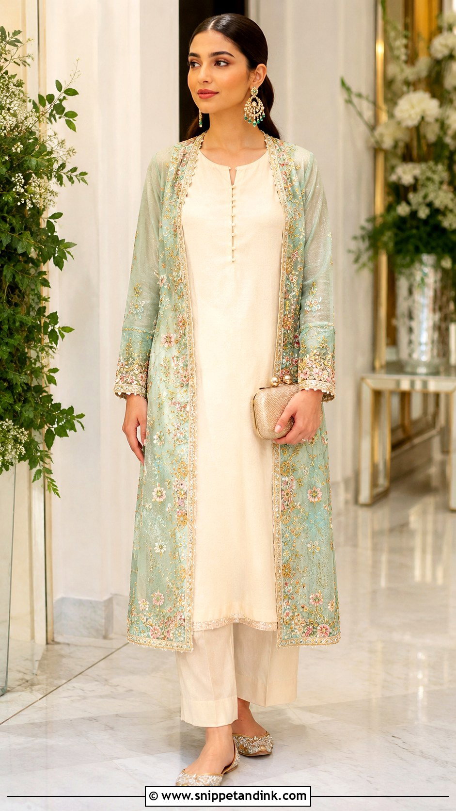 Jacket Kurta Set for Mehendi Function - Snippet and Ink - 25 Outfit for Mehendi Function Ideas