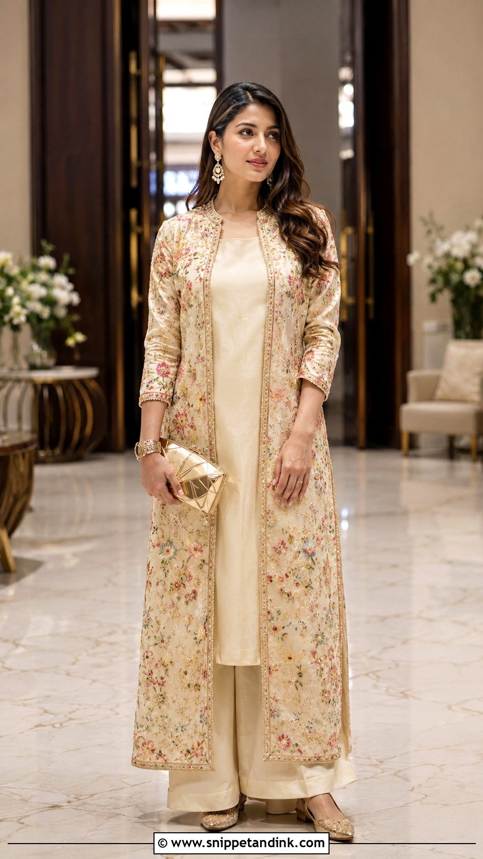 Jacket Kurta With Palazzo Pants - Snippet and Ink - 20 Kurta Wedding Ideas