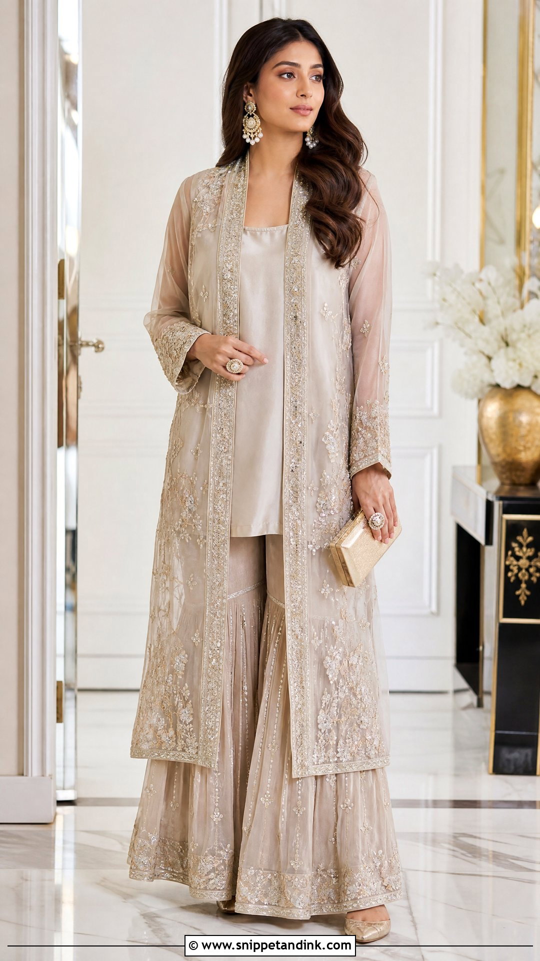 Jacket Kurti With Embroidered Garara - Snippet and Ink - 20 Latest Garara Designs for Wedding