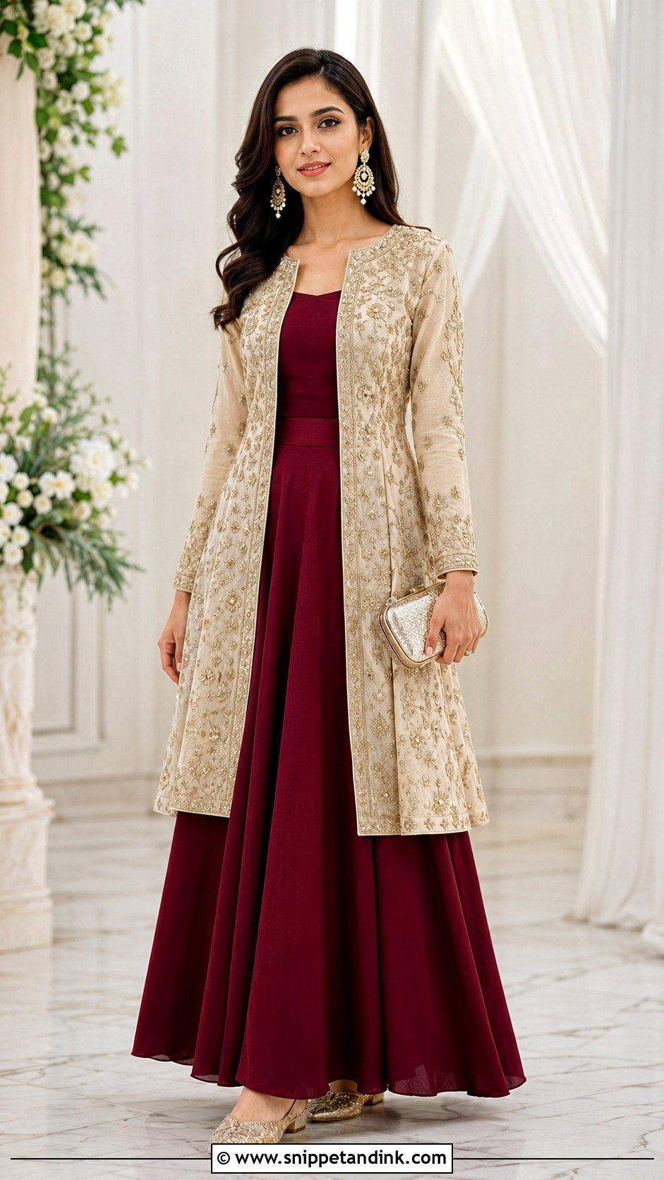 Jacket Kurti With Solid Flared Skirt - Snippet and Ink - 20 Kurti Skirt Indian Weddings Ideas