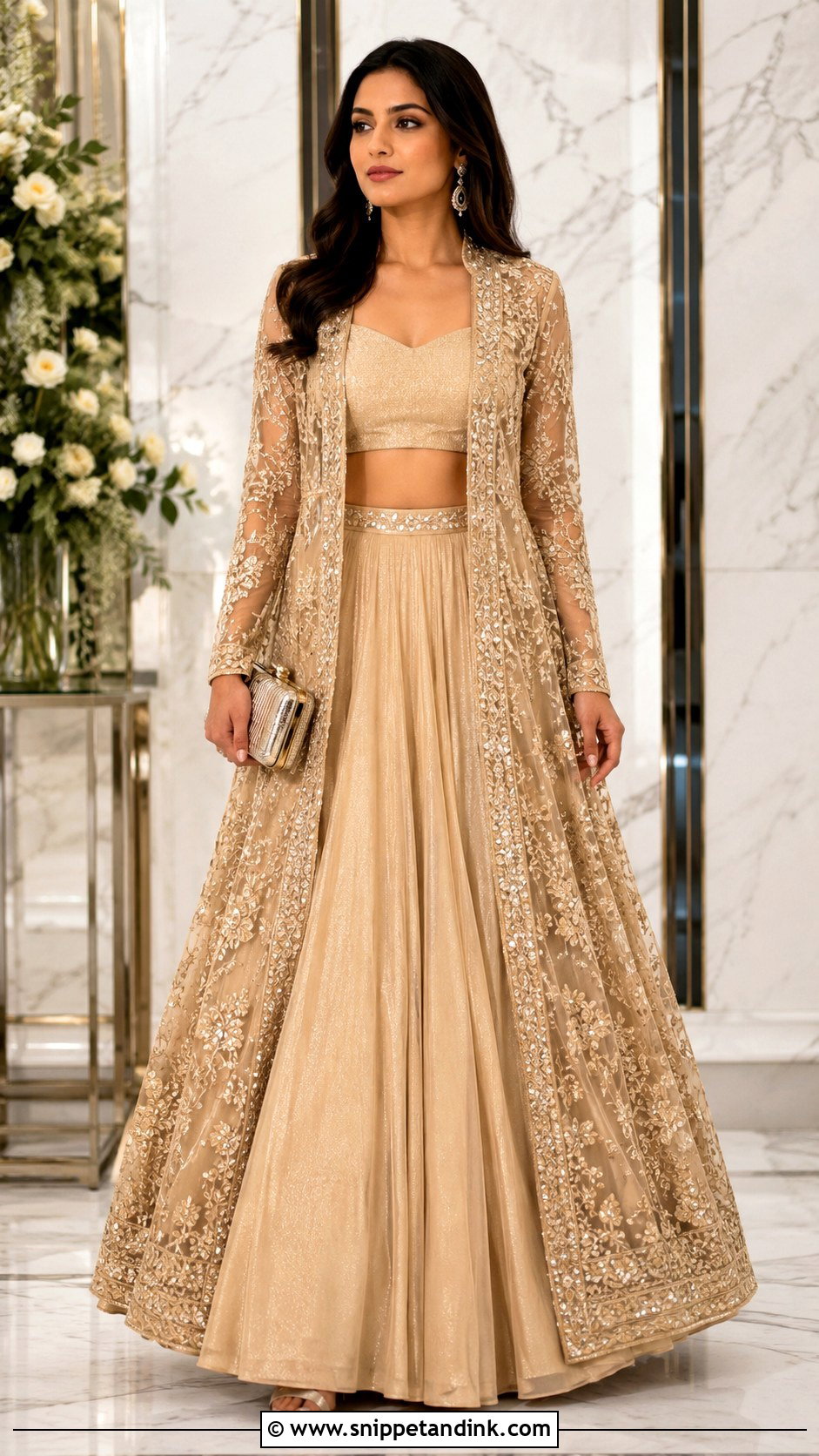 Jacket Lehenga Cocktail Dress - Snippet and Ink - 30 Indian Wedding Cocktail Dress Ideas