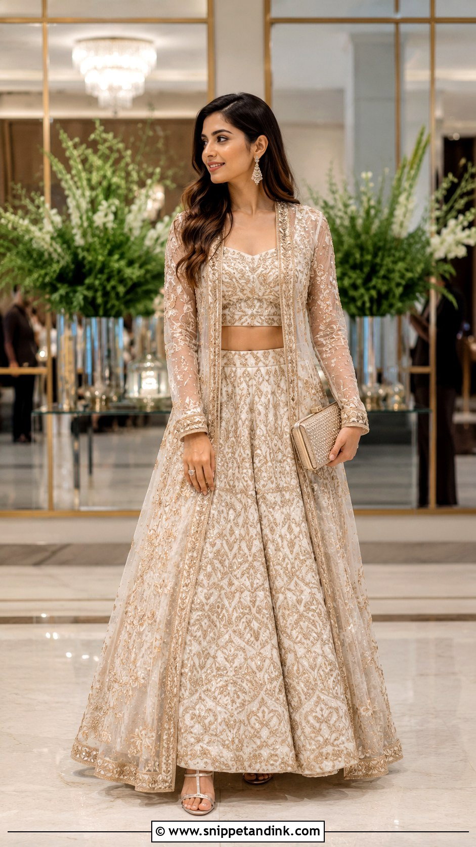 Jacket Lehenga Cocktail Night Outfit - Snippet and Ink - 25 Indian Wedding Cocktail Night Outfit Ideas