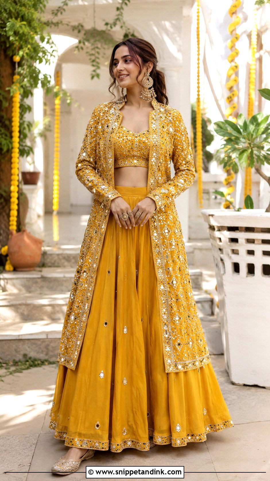Jacket Lehenga For Bride Sister - Snippet and Ink - 25 Mehndi Dresses for Bride Sister
