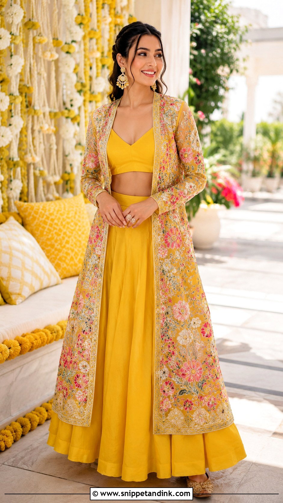 Jacket Lehenga For Haldi - Snippet and Ink - 25 Haldi Ka Dress Ideas