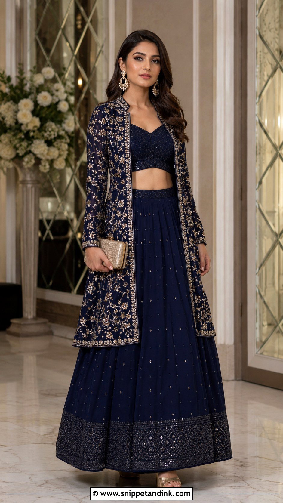 Jacket Lehenga For Indian Wedding Reception - Snippet and Ink - 20 Indian Wedding Season Outfit Ideas