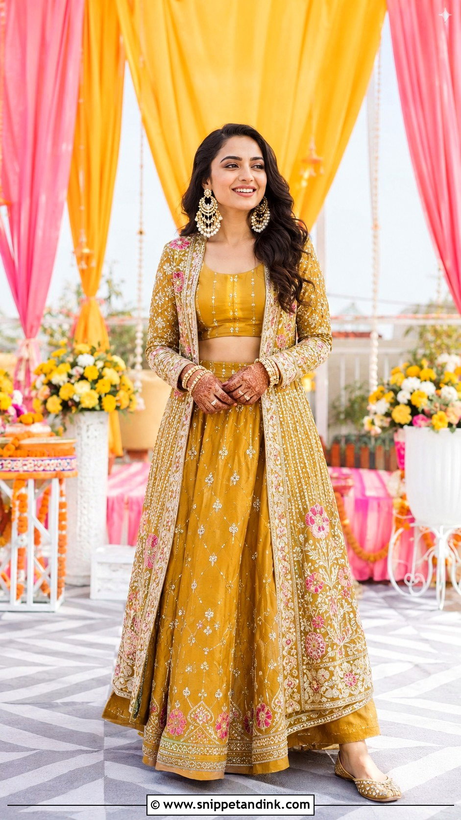 Jacket Lehenga For Mehndi Bride - Snippet and Ink - 25 Mehndi Dress Ideas for Bride