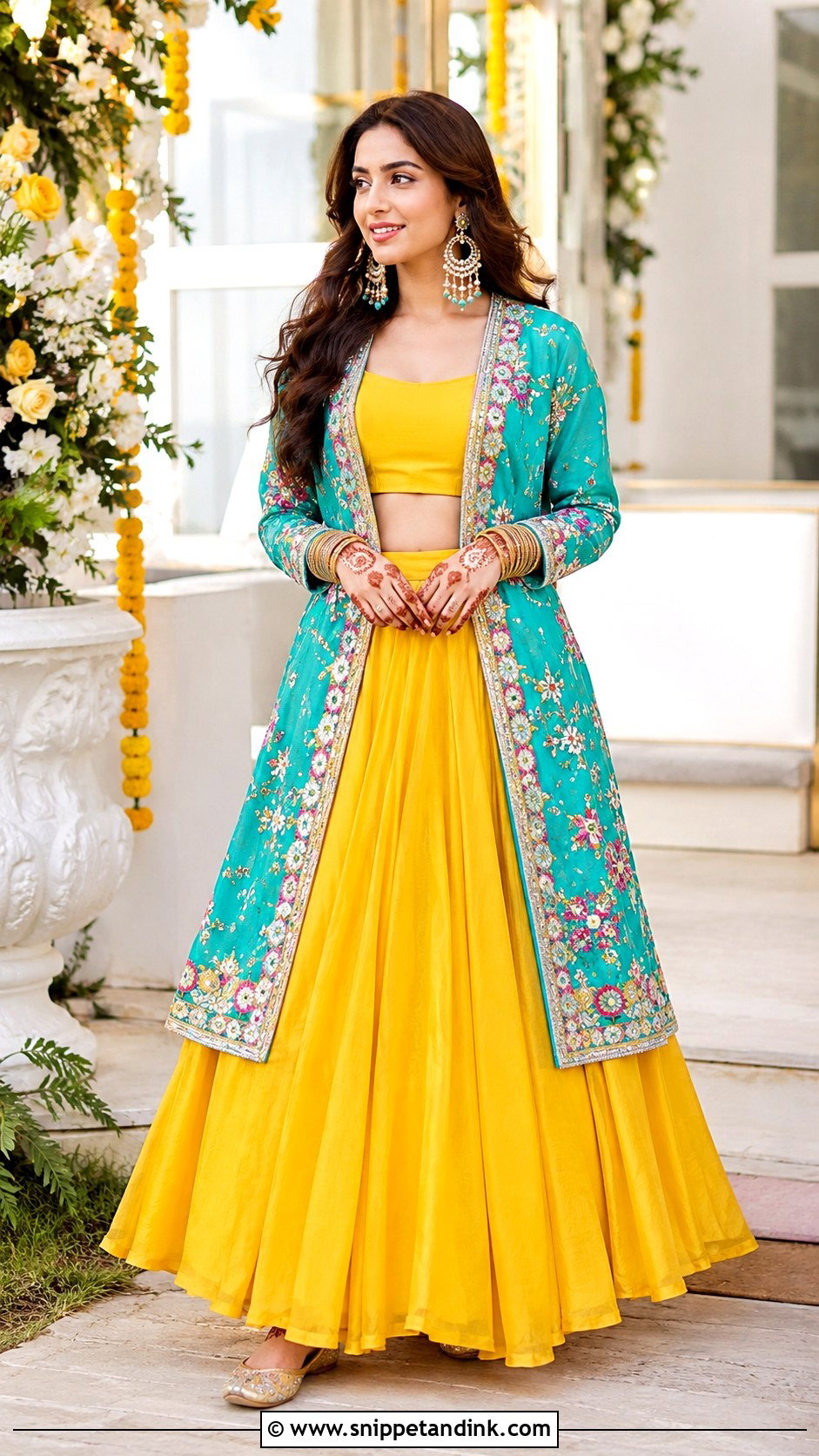 Jacket Lehenga For Mehndi Function - Snippet and Ink - 25 Dress for Mehndi Function Ideas