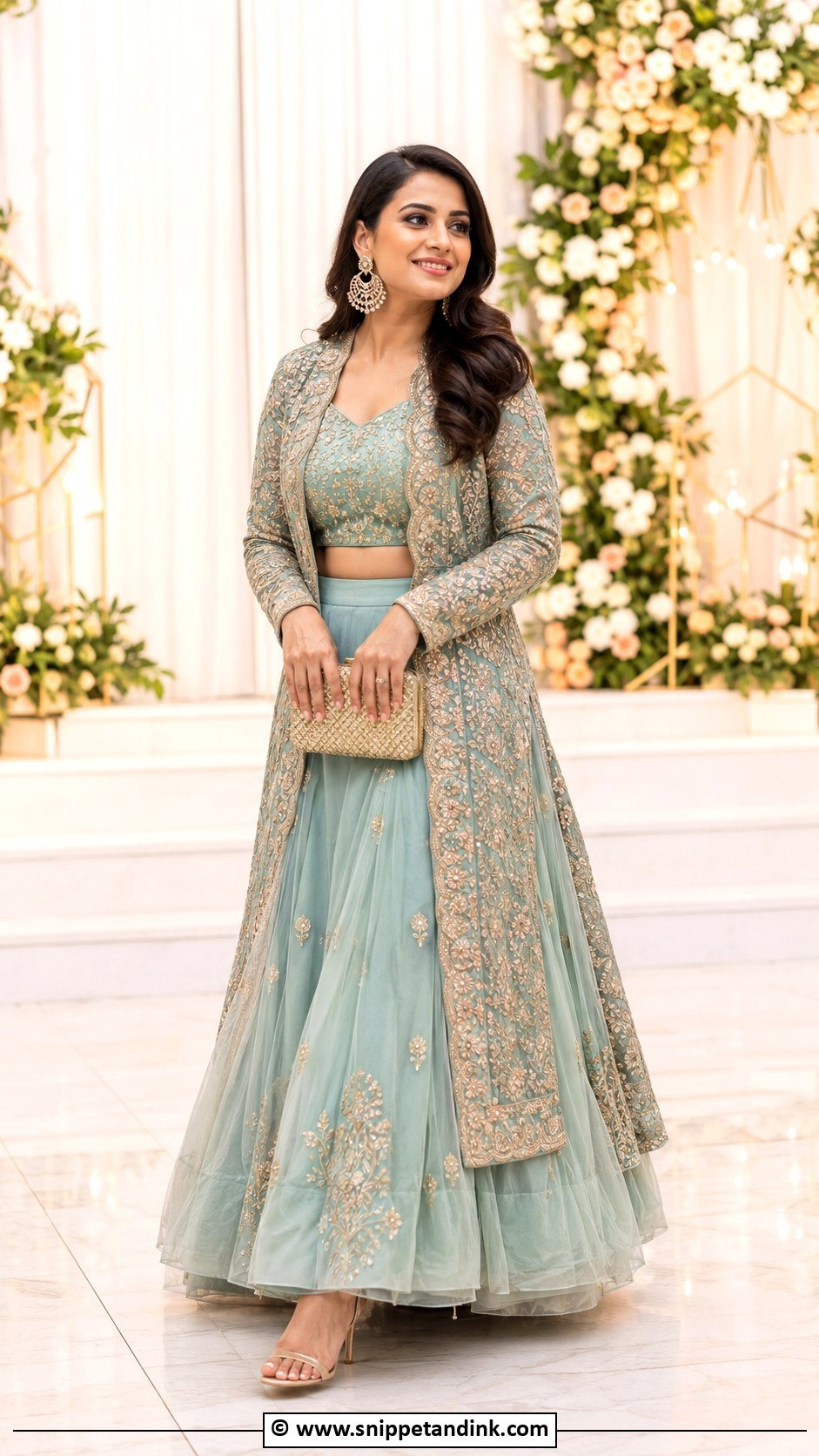 Jacket Lehenga For Roka Ceremony - Snippet and Ink - 35 Roka Ceremony Outfits