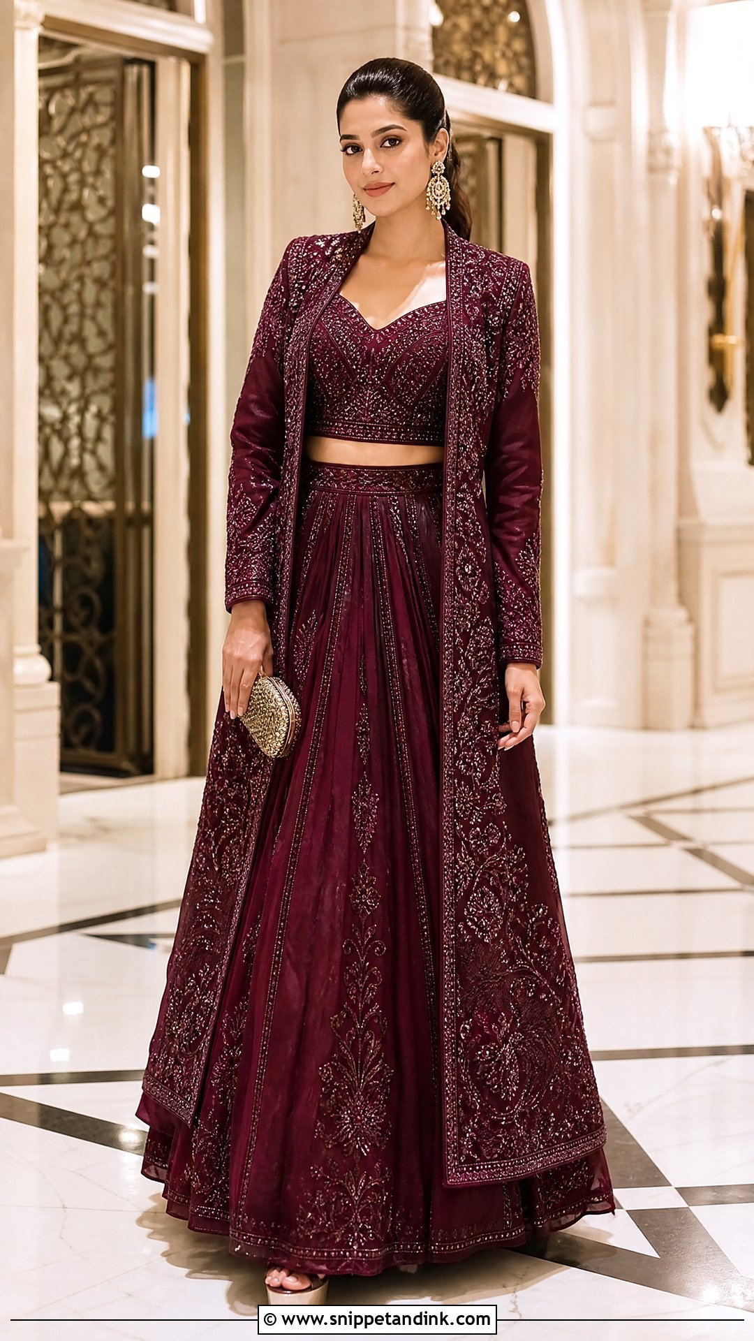 Jacket Lehenga Indian Wedding Outfit - Snippet and Ink - 20 Indian Wedding Party Outfits
