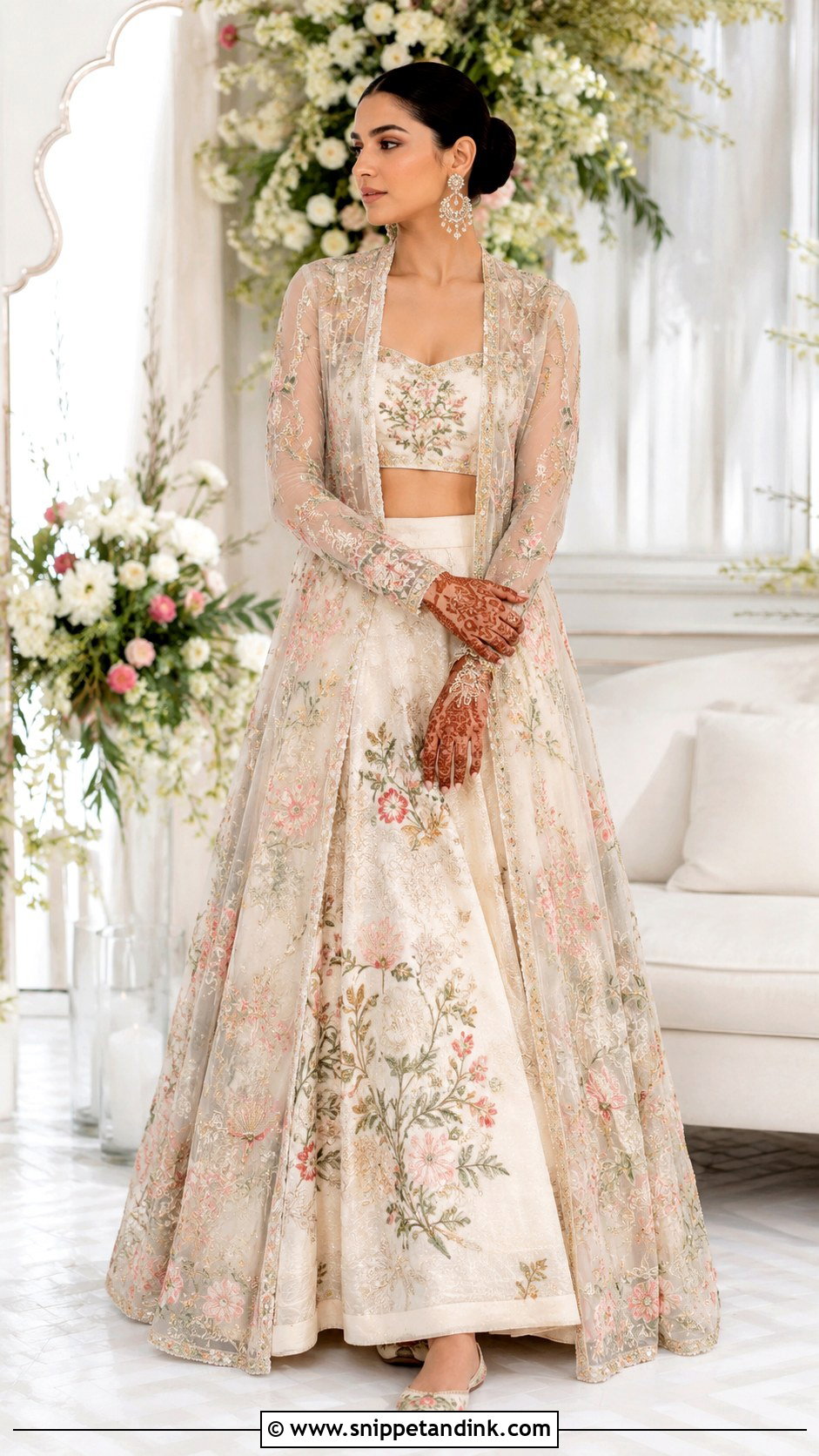 Jacket Lehenga Mehendi Outfit For Bride - Snippet and Ink - 30 Unique Mehendi Outfits for Bride