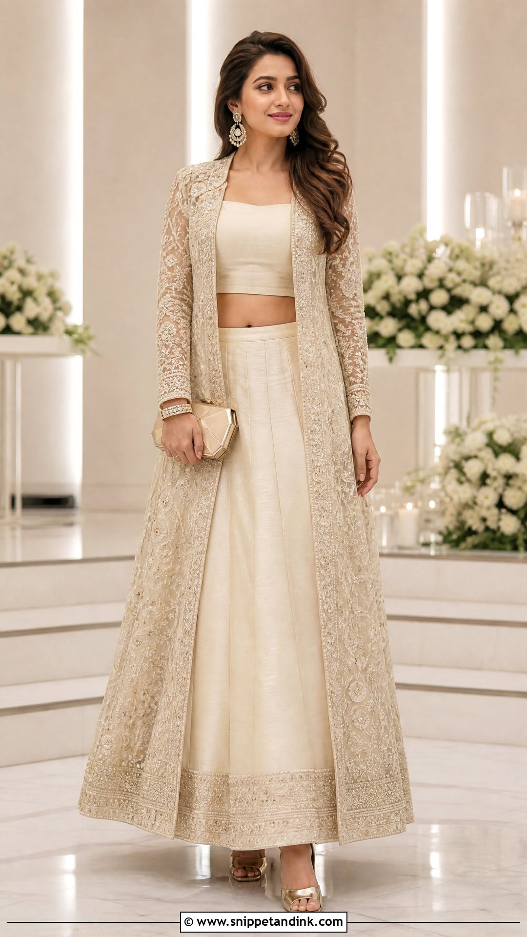 Jacket Lehenga Ring Ceremony Outfit - Snippet and Ink - 20 Ring Ceremony Outfit for Bride Ideas