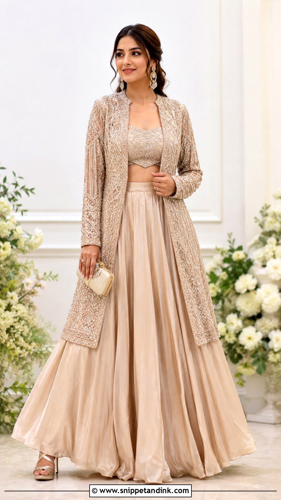 Jacket Lehenga Roka Outfit - Snippet and Ink - 30 Roka Outfits for Bride