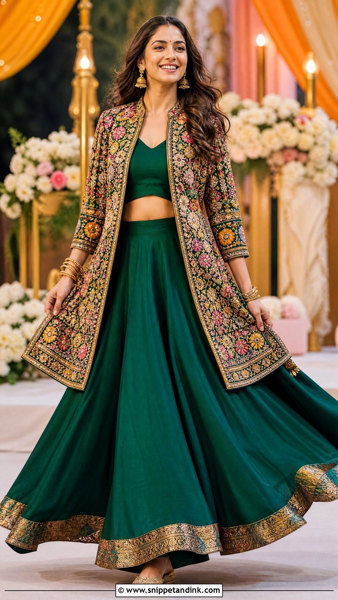 Jacket Lehenga Wedding Garba Outfit - Snippet and Ink - 20 Wedding Garba Outfit Ideas